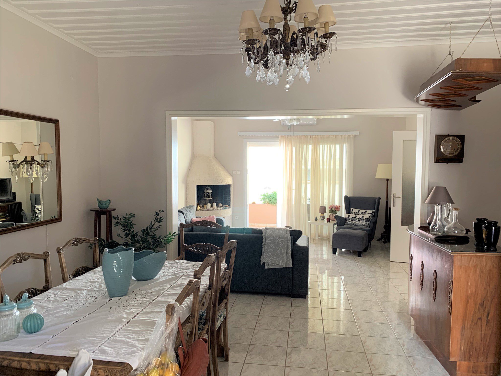 Living room of house for rent in Ithaca Greece, Vathi