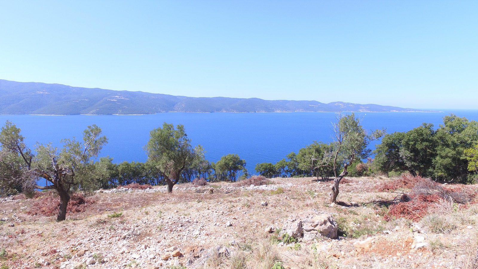 Aerial view of land for sale on Ithaca Greece, Lefki