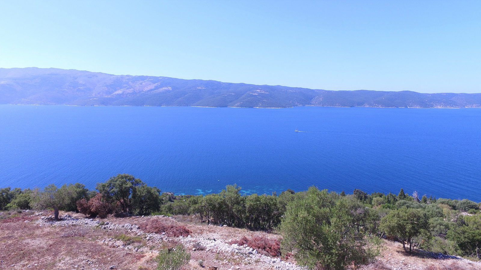 Aerial view of land for sale on Ithaca Greece, Lefki