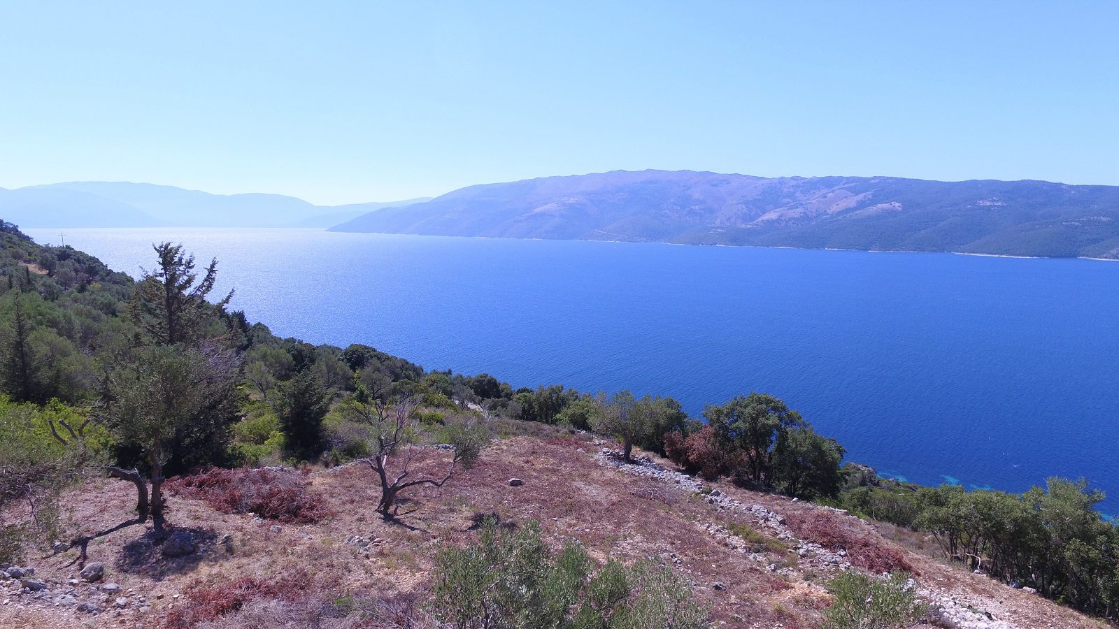 Aerial view of land for sale on Ithaca Greece, Lefki