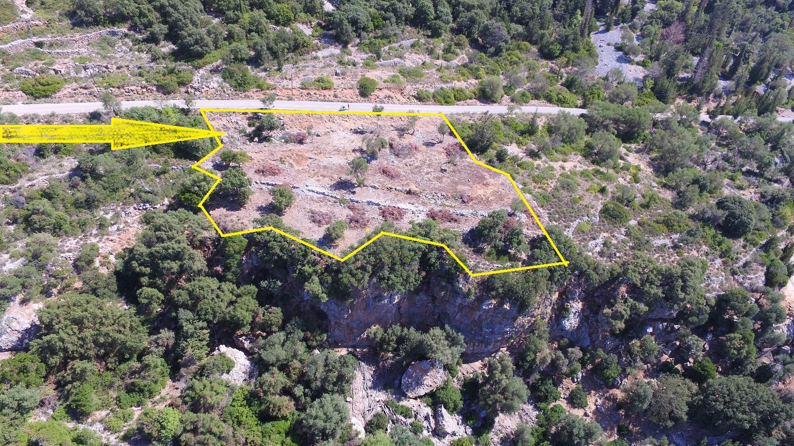 Aerial view of land for sale on Ithaca Greece, Lefki