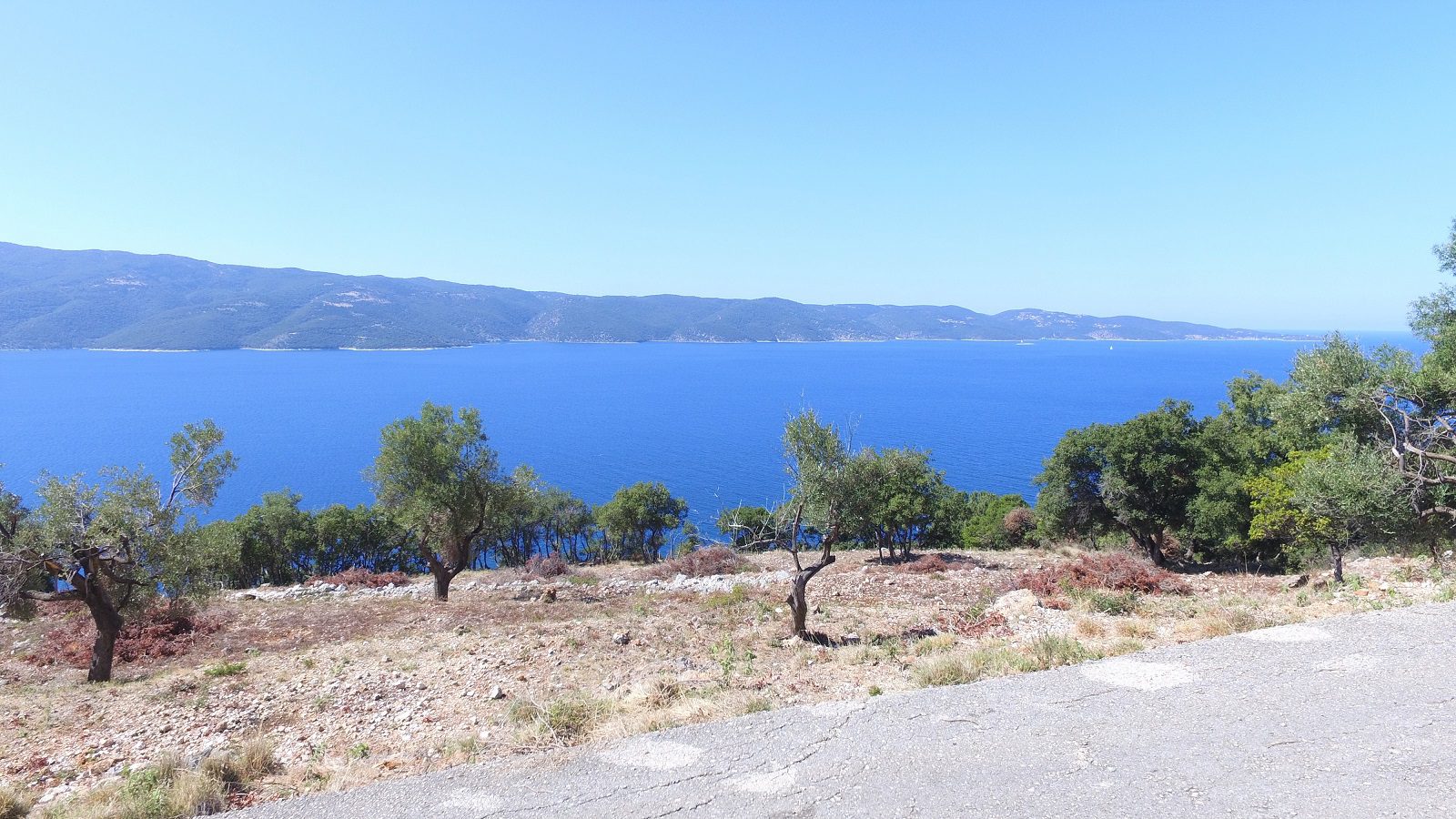Aerial view of land for sale on Ithaca Greece, Lefki