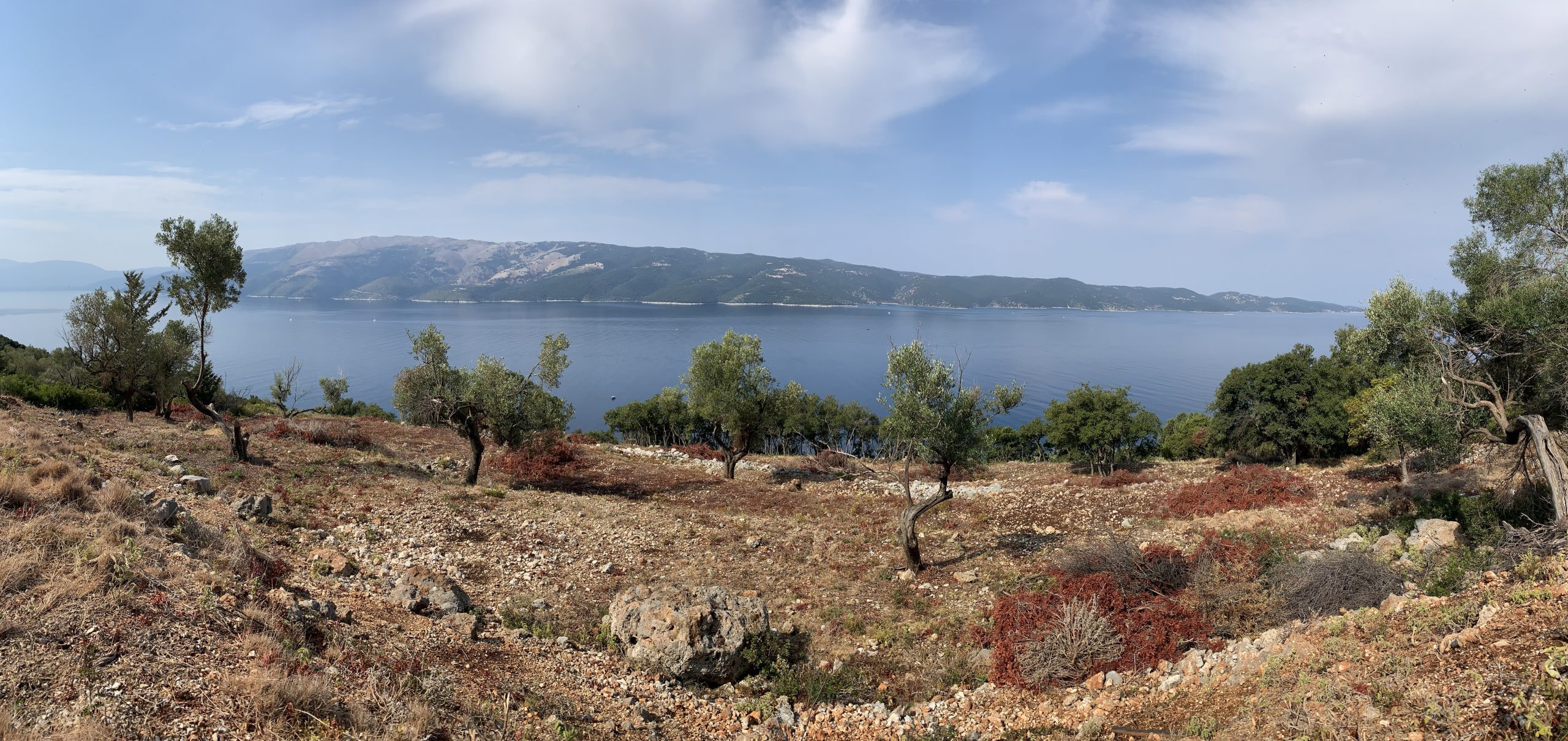 View from land for sale on Ithaca Greece, Lefki