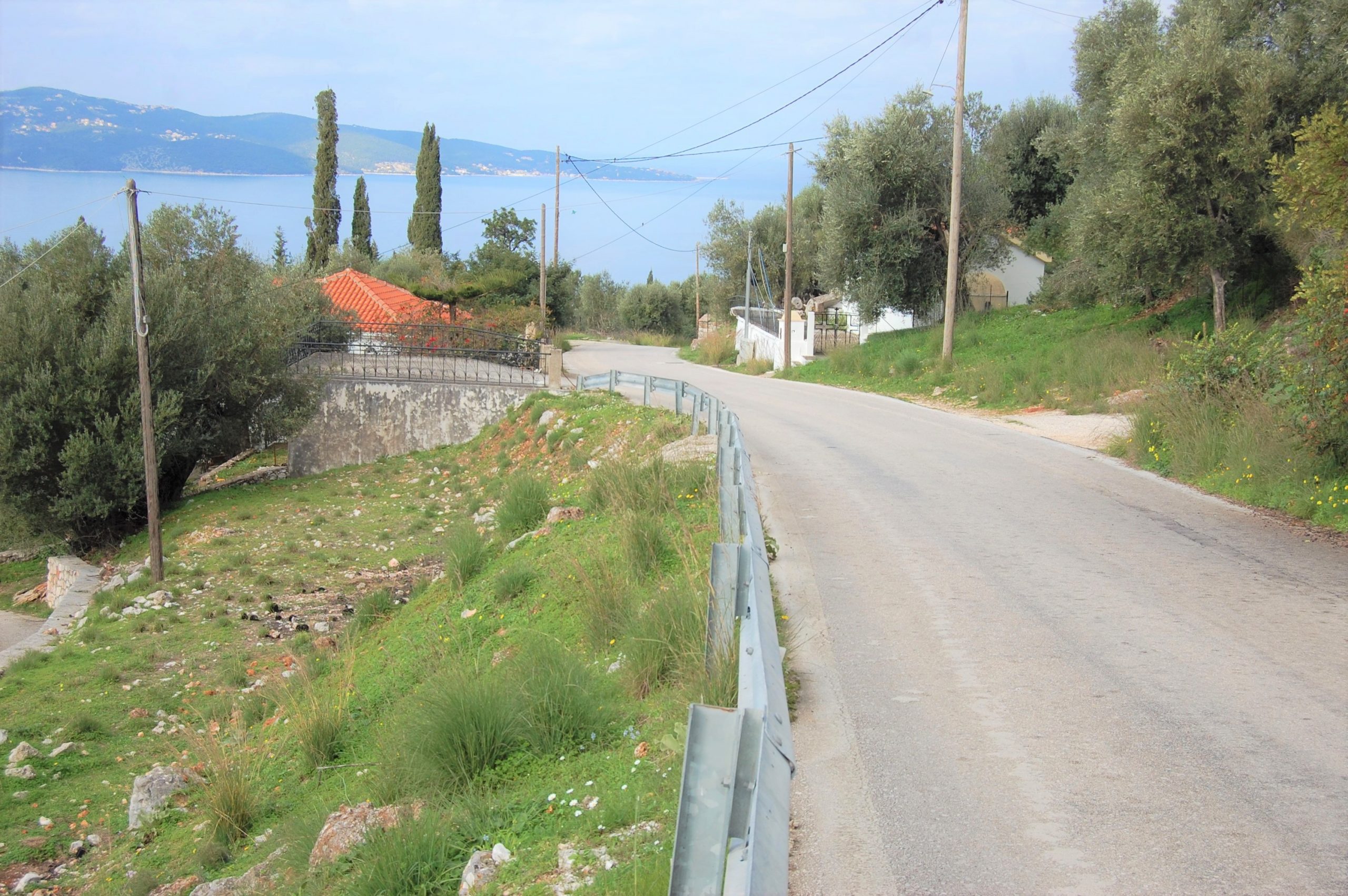 Road between the two plot of land for sale on Ithaca Greece, Lefki
