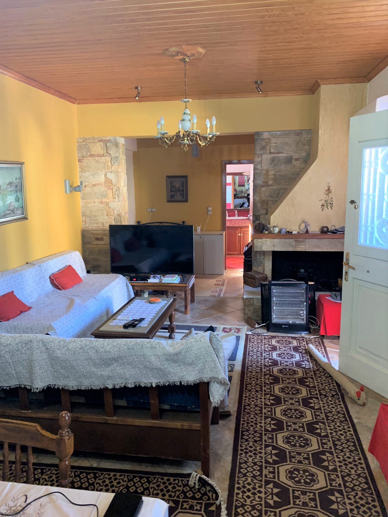 Living room of house for sale Ithaca Greece, Vathi