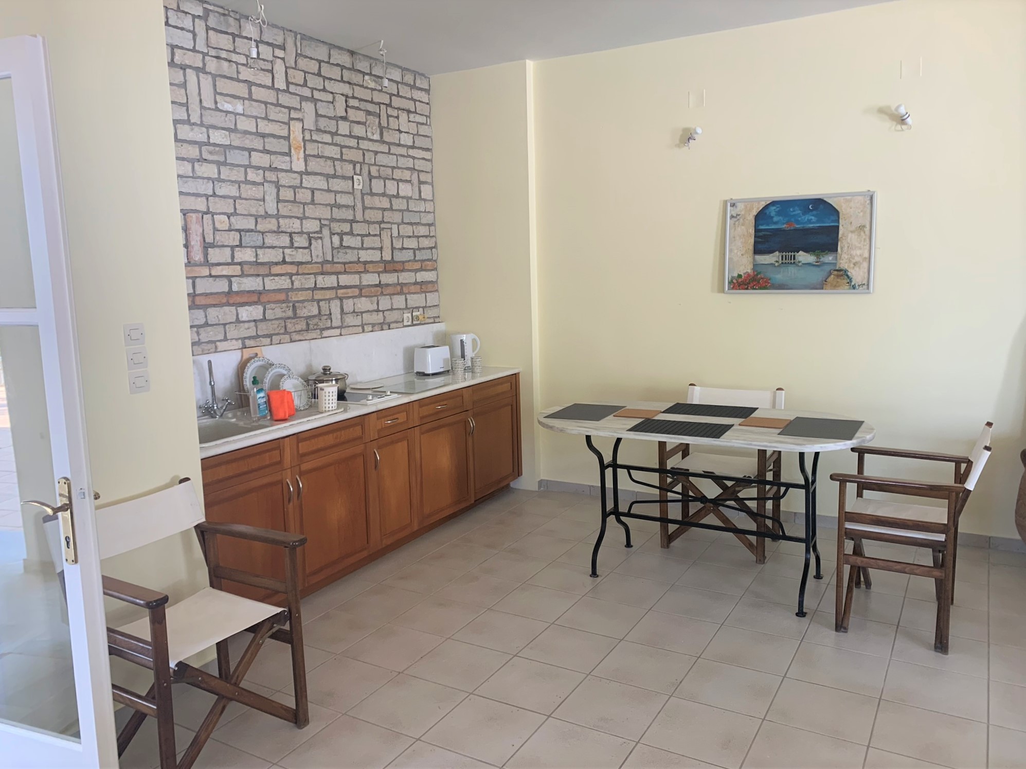 Kitchen area of house for rent on Ithaca Greece, Aetos