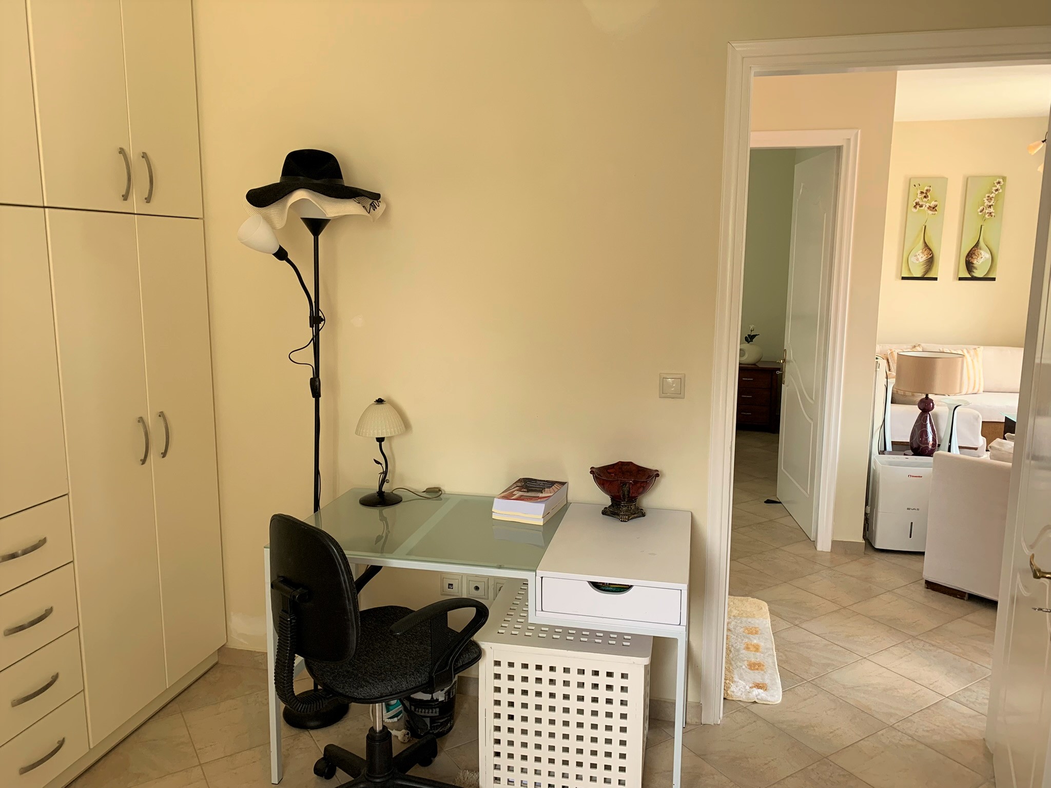 Desk area of house for rent in Ithaca Greece, Vathi