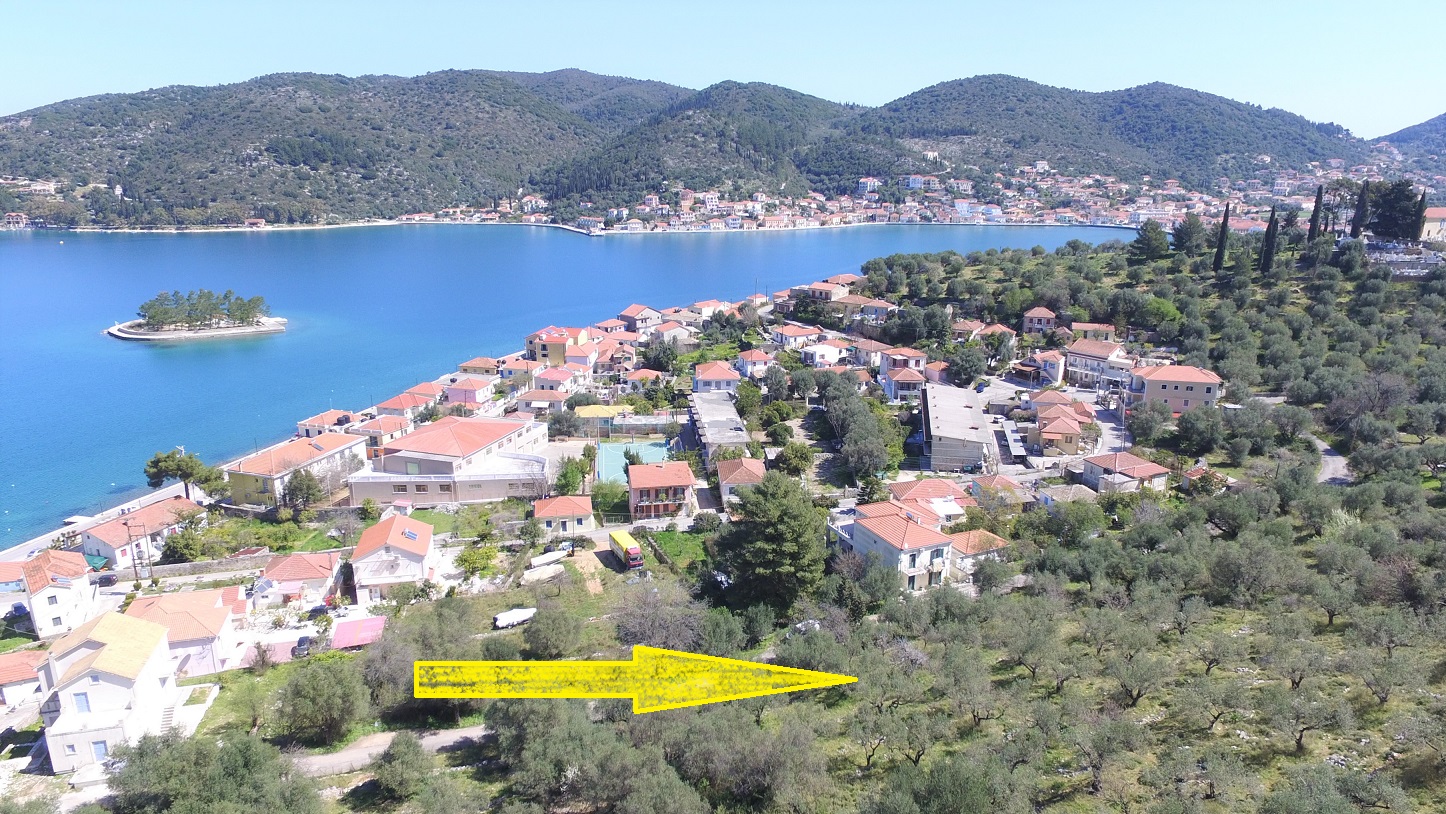 Aerial views of land for sale Ithaca Greece, Vathi