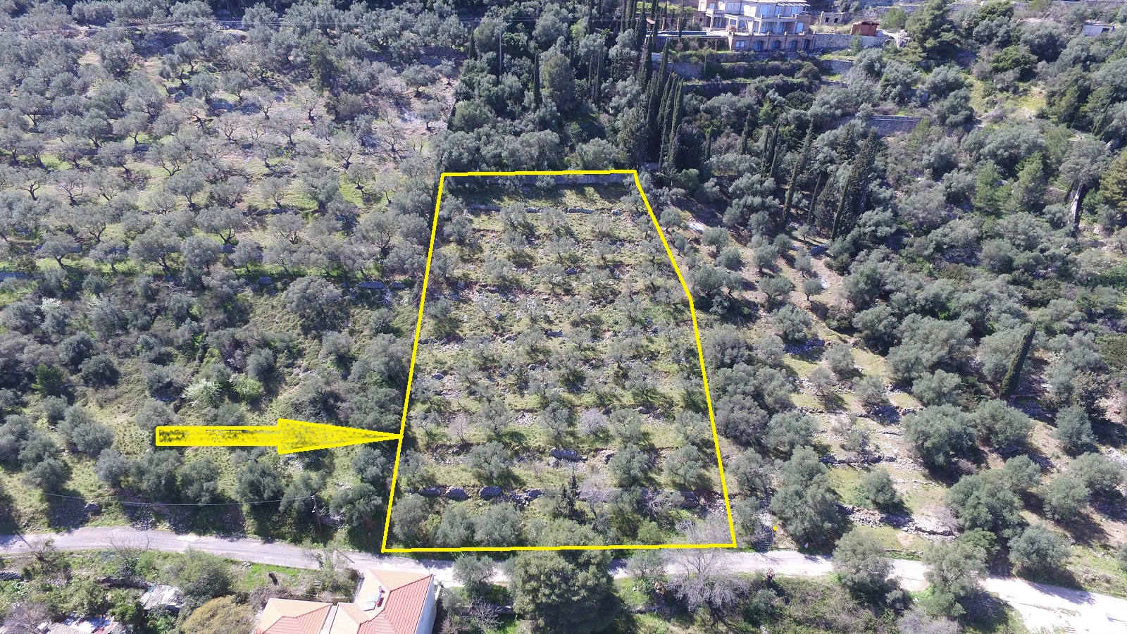 Aerial views of land for sale Ithaca Greece, Vathi
