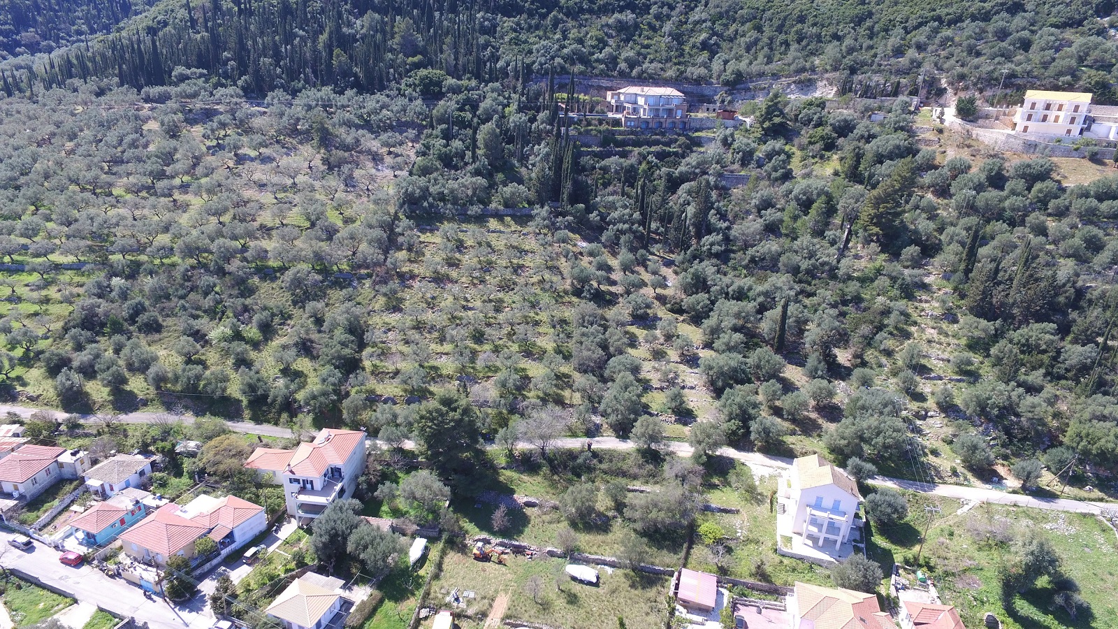 Aerial views of land for sale Ithaca Greece, Vathi