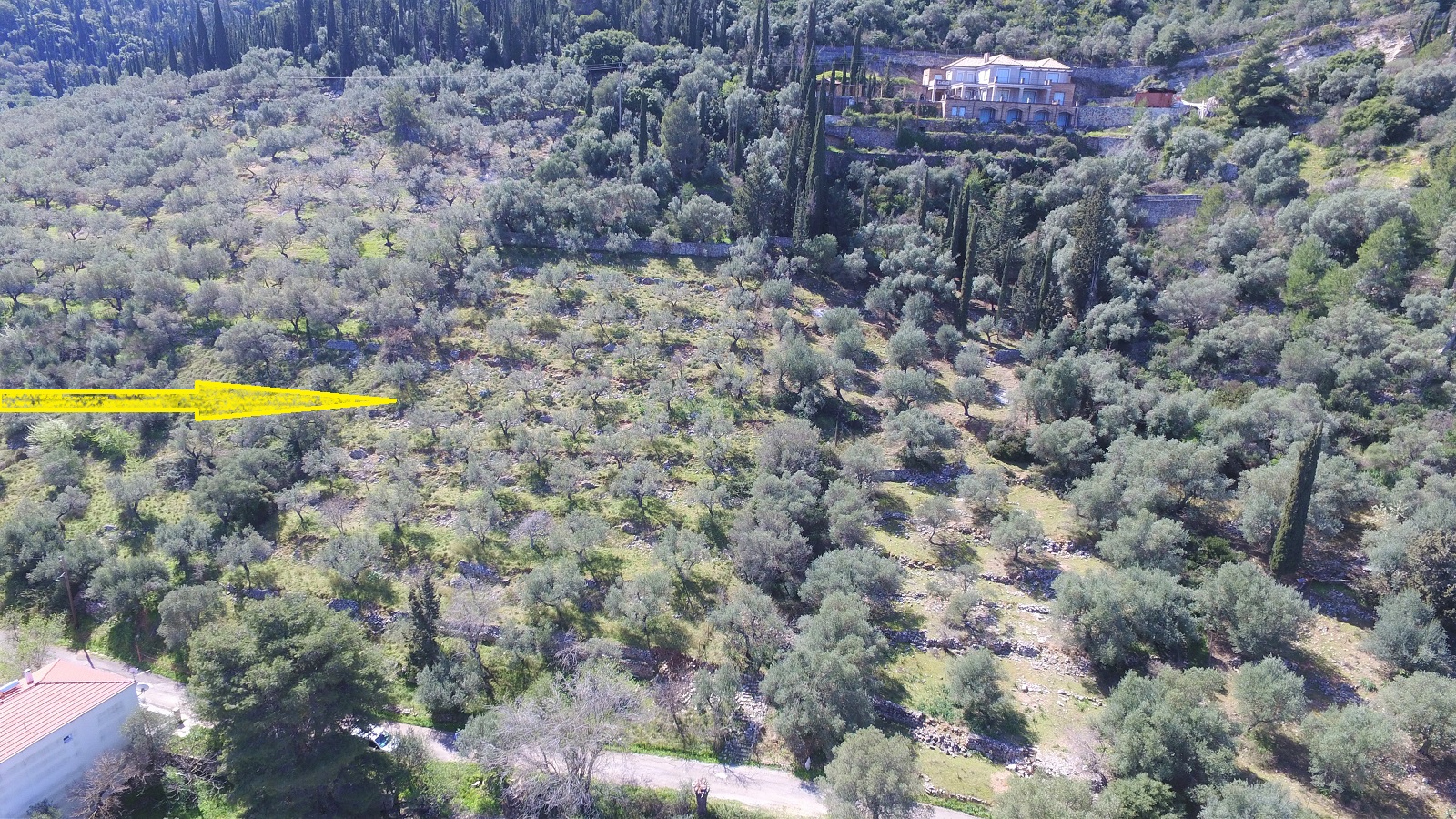 Aerial views of land for sale Ithaca Greece, Vathi