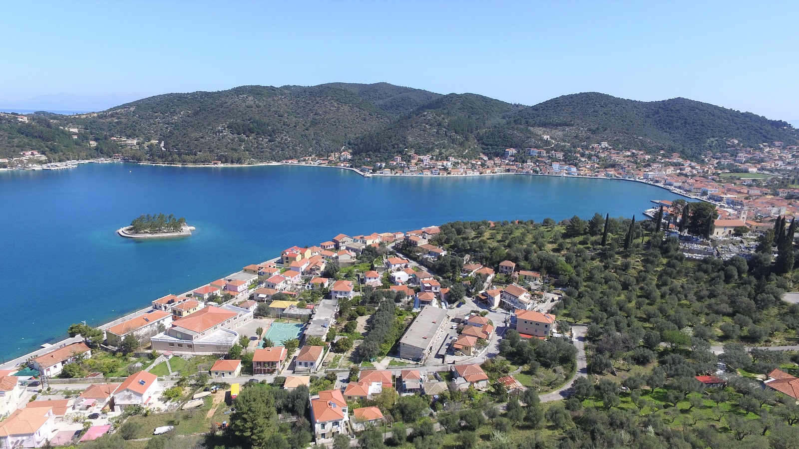 Aerial views of land for sale Ithaca Greece, Aetos
