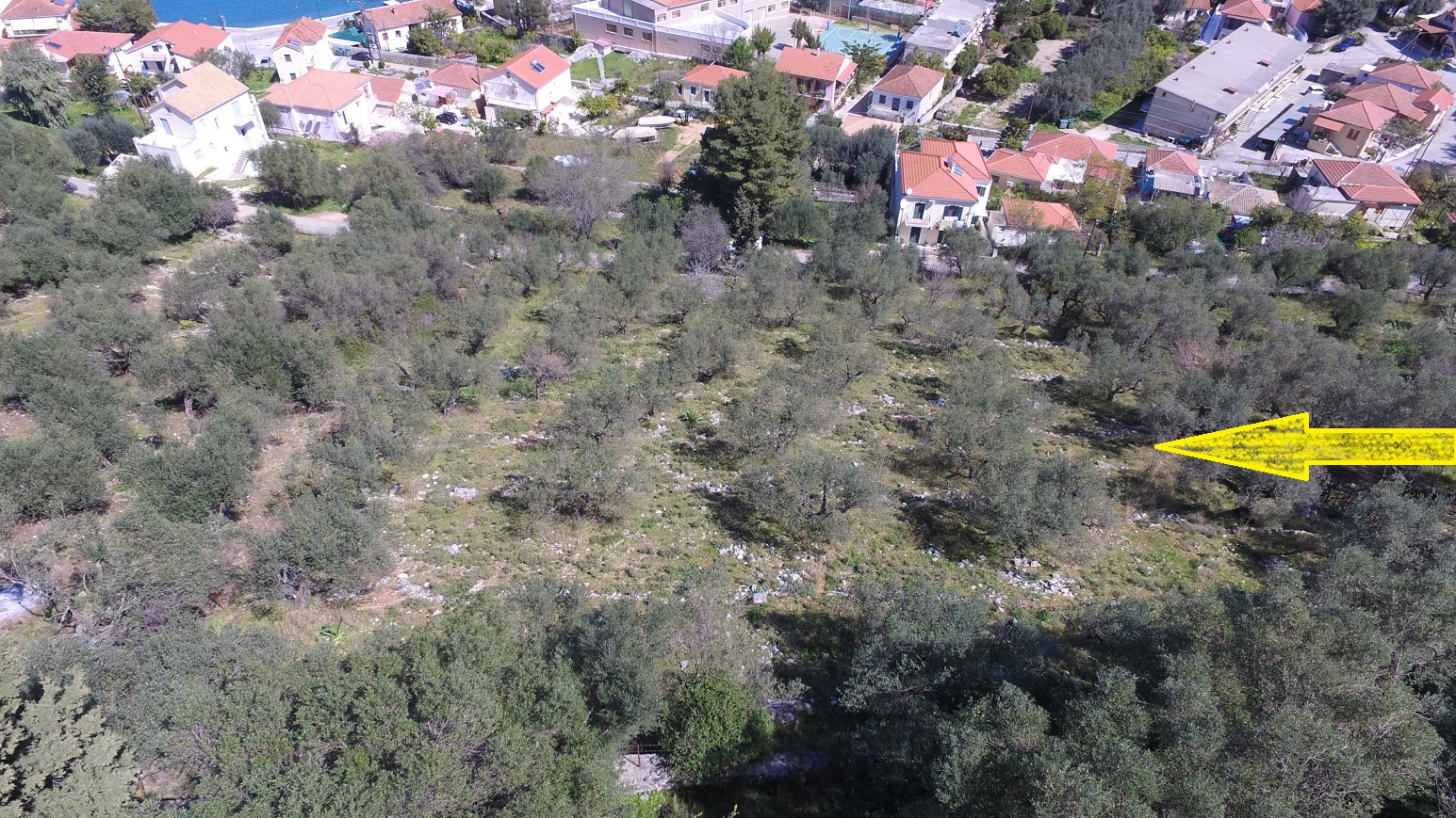 Aerial views of land for sale Ithaca Greece, Vathi