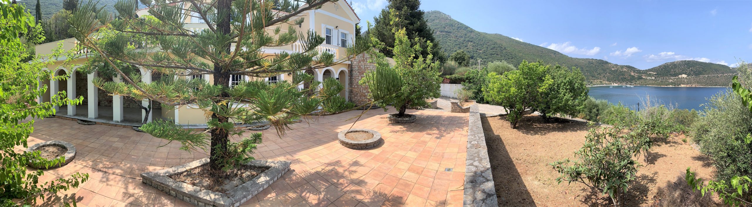 Outdorrs spaces of house for rent on Ithaca Greece, Brosta Aetos