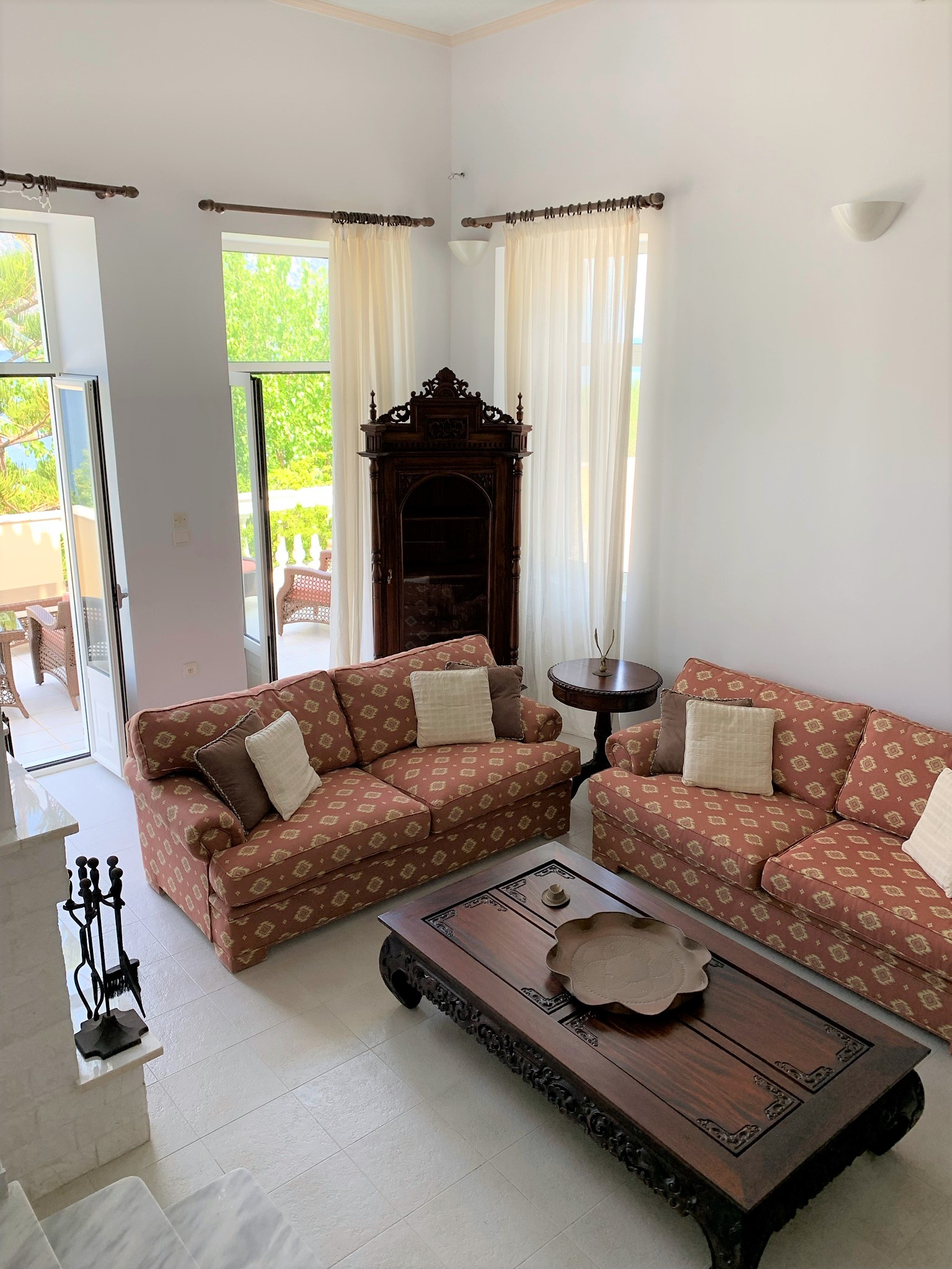 Sitting area of house for rent on Ithaca Greece, Brosta Aetos
