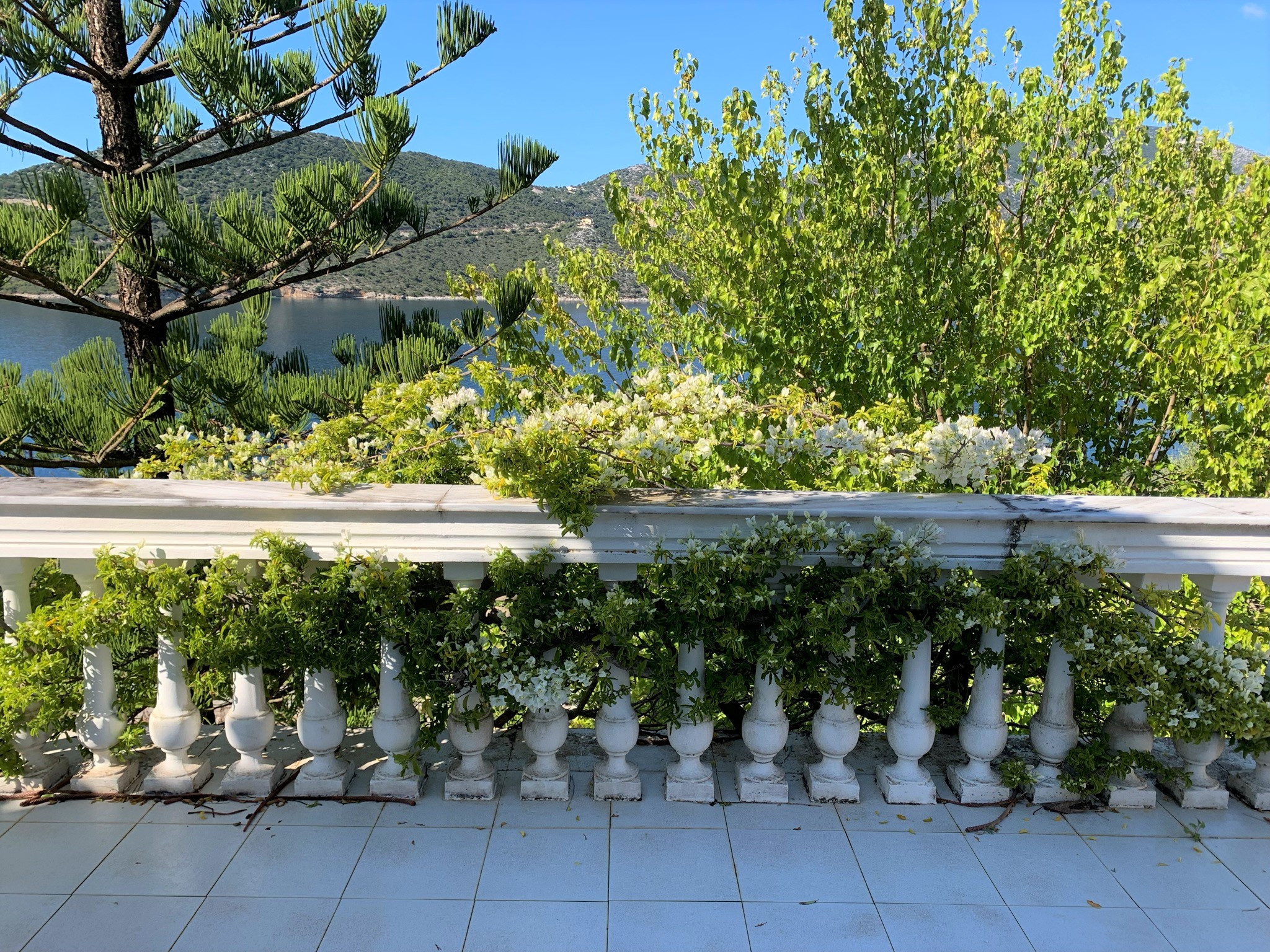 Balcony of house for rent on Ithaca Greece, Brosta Aetos