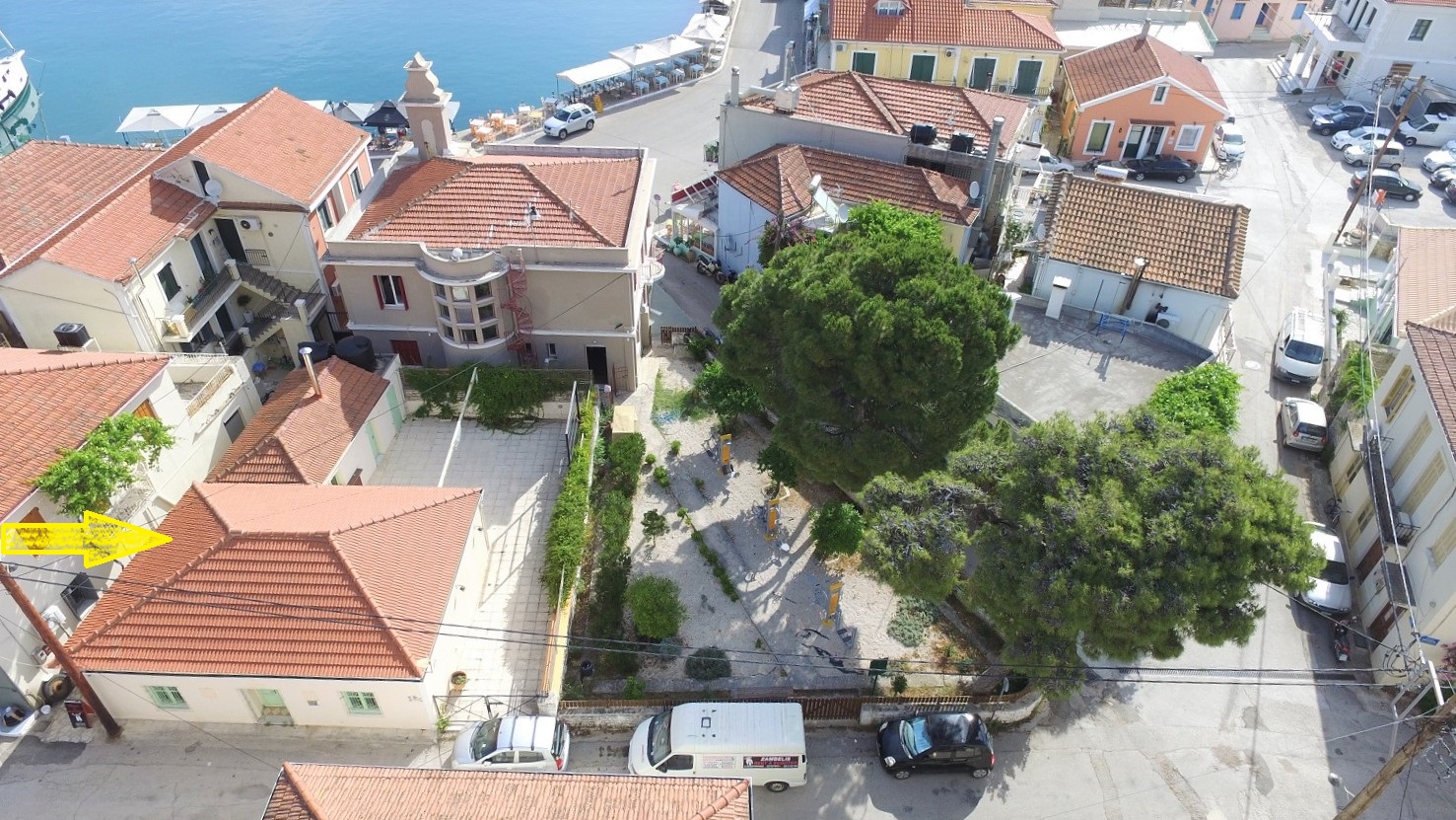 Aerial views of house for sale on Ithaca Greece, Vathi