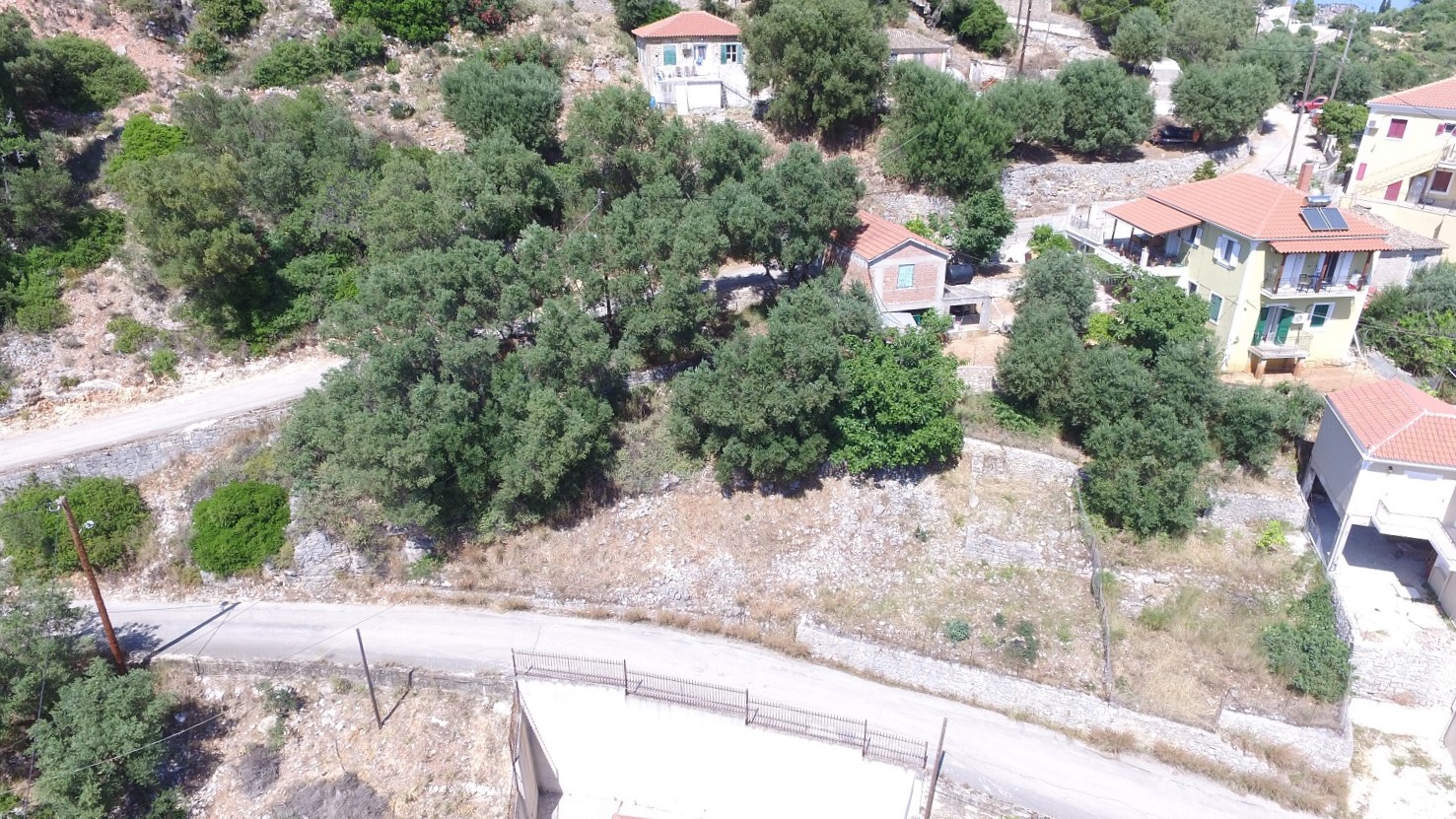 Aerial views of land for sale on Ithaca Greece, Vathi