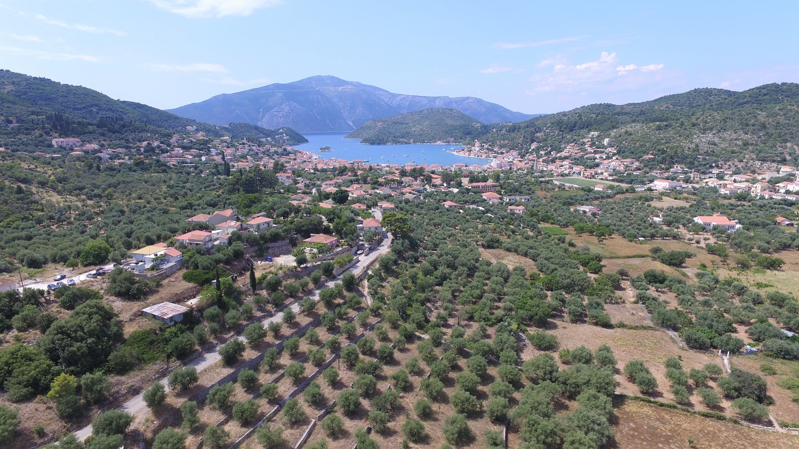 Terrain and landscape of land for sale on Ithaca Greece, Vathi