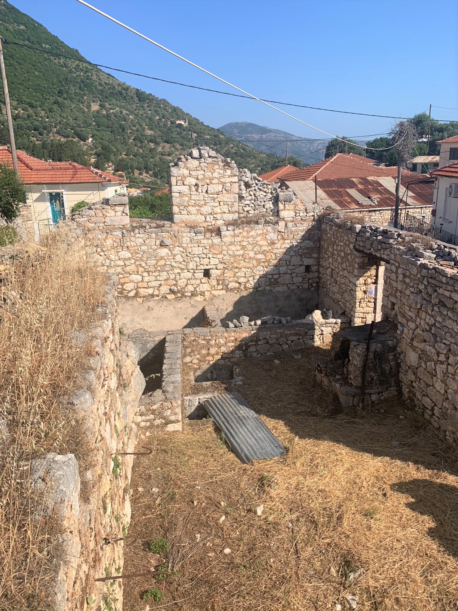 Land with ruin for sale on Ithaca Greece, Perachori