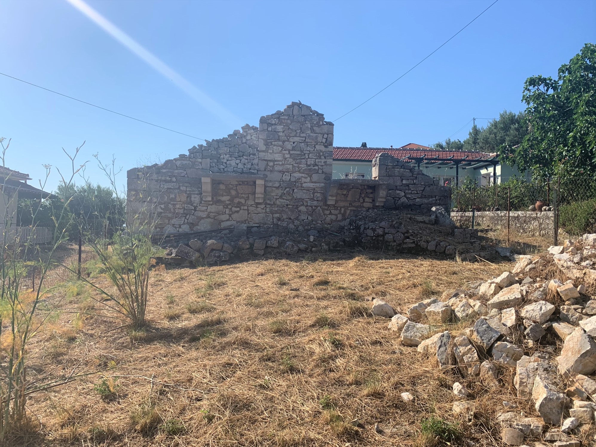 Land with ruin for sale on Ithaca Greece, Perachori