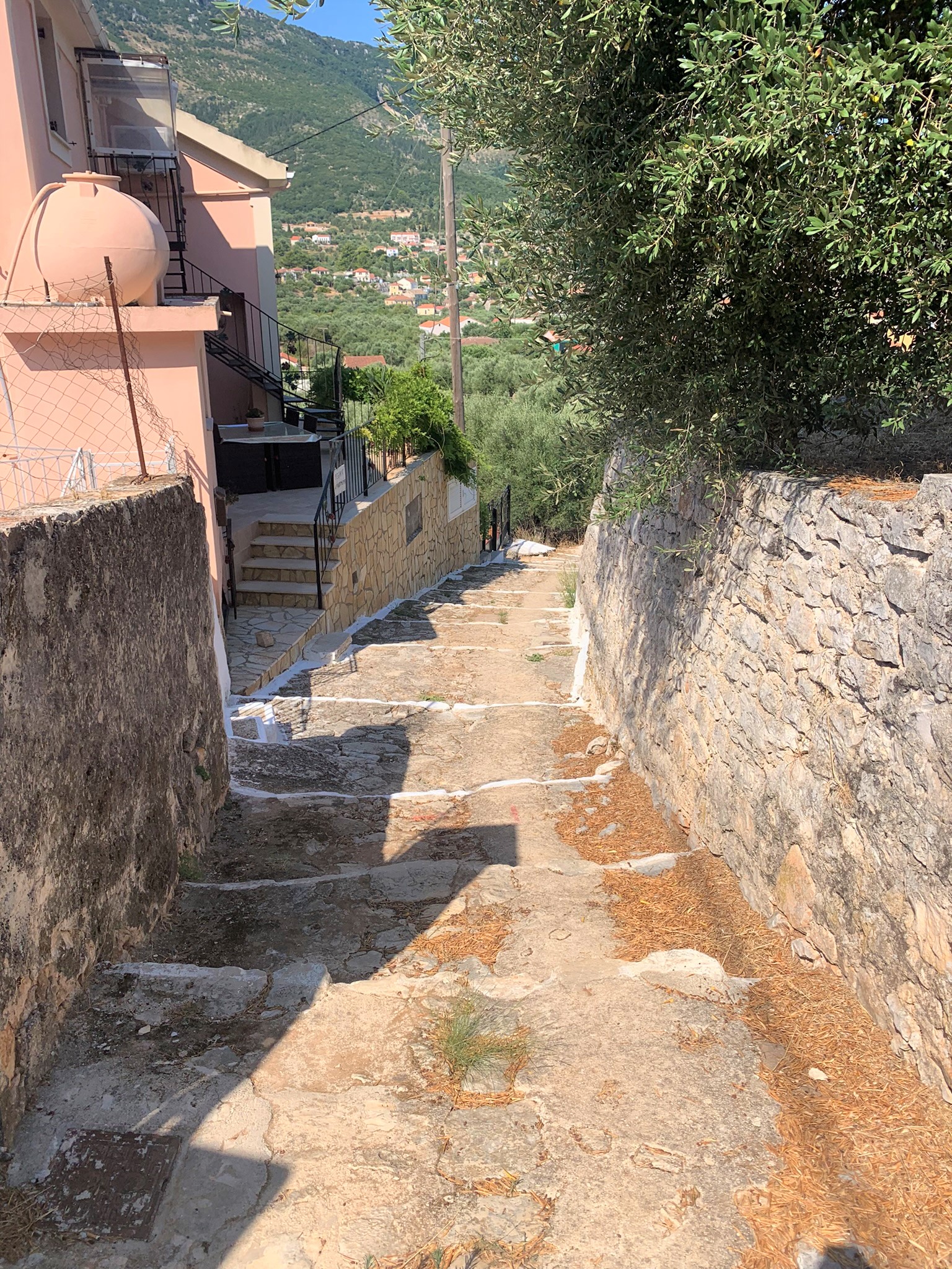 Public path to house for sale on Ithaca Greece, Vathi