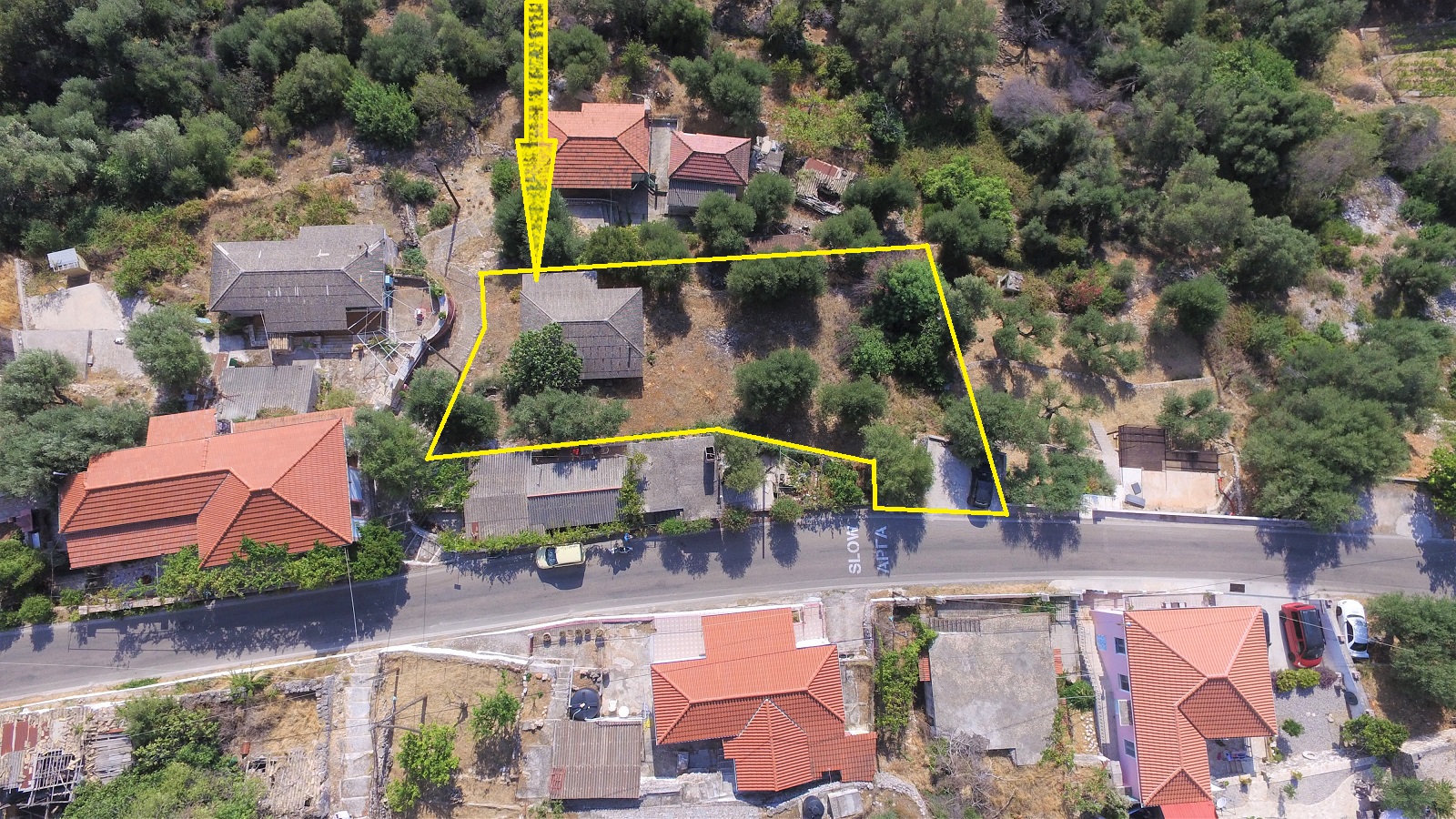 Εναέρια θέα του σπιτιού προς πώληση στην Ιθακωβίδα Ελλάδα, Λευκάκι