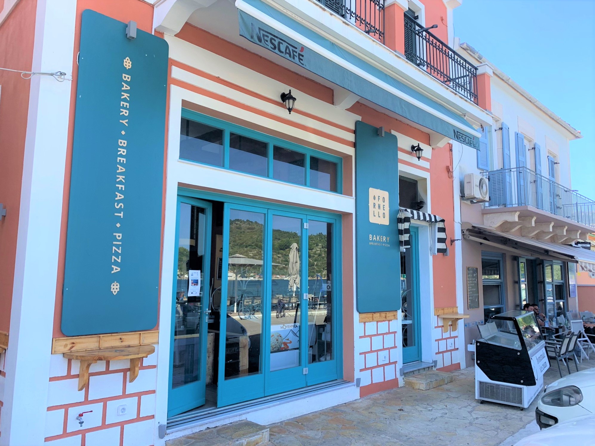 Exterior of business for sale on Ithaca Greece, Vathi