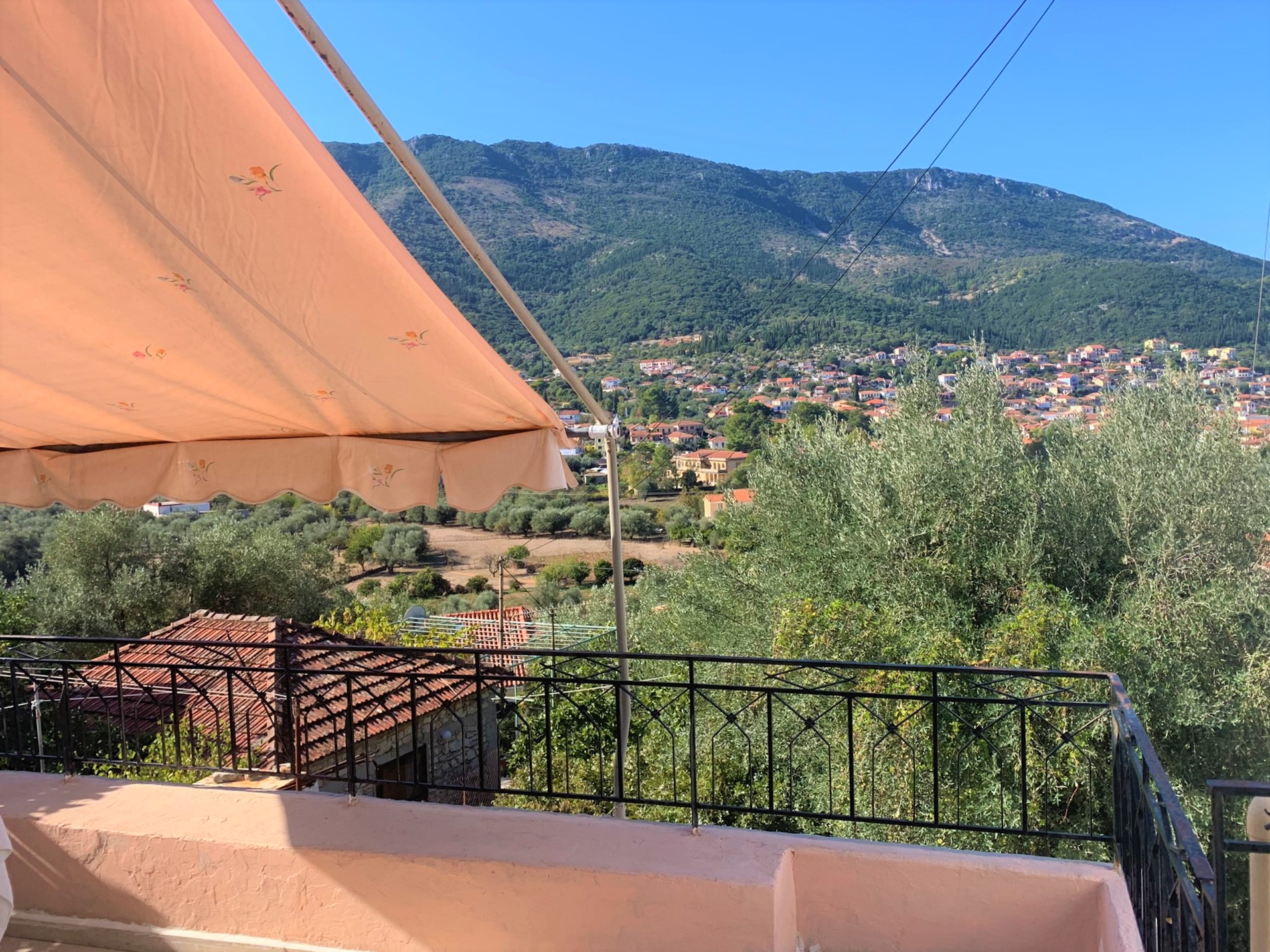Veranda area of house for sale on Ithaca Greece, Vathi