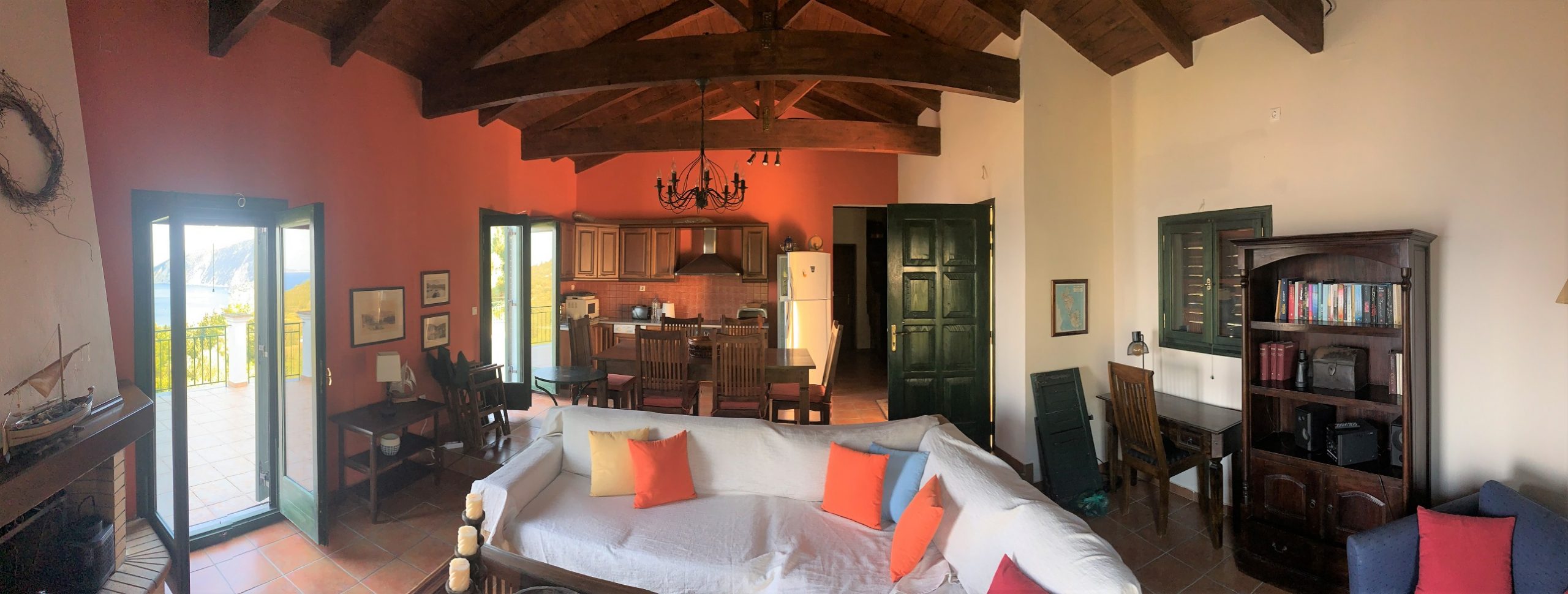 Living room of house for sale on Ithaca Greece, Platrithias