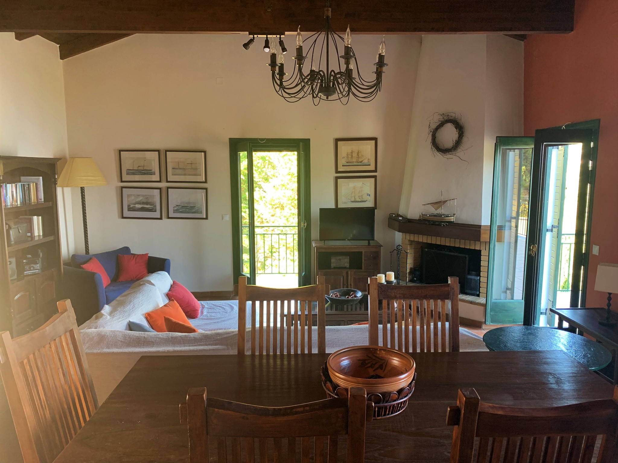 Living room of house for sale on Ithaca Greece, Platrithias