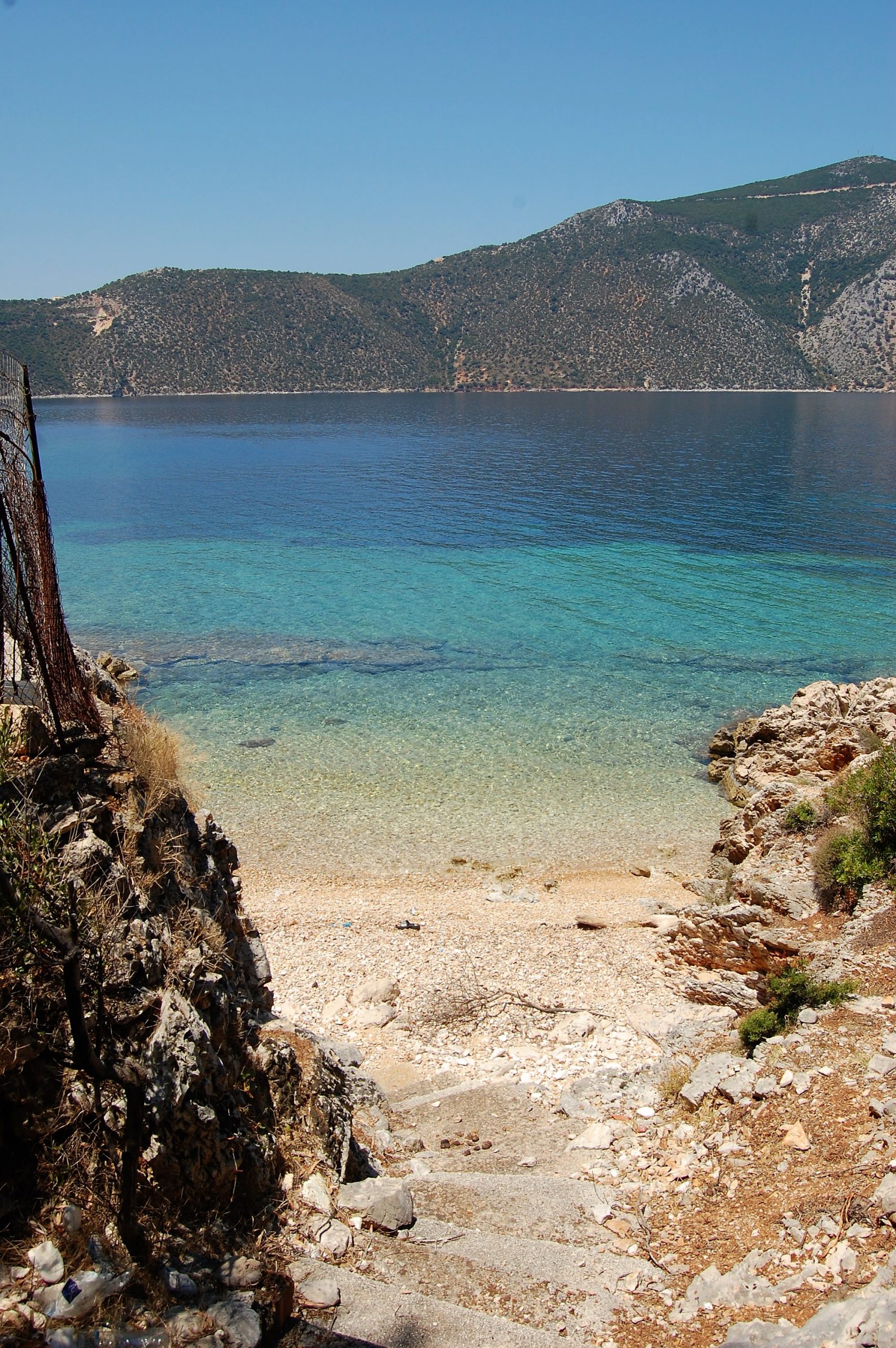 Private beach of house for rent on Ithaca Greece, Vathi