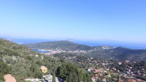 Aerial view of house for sale in Ithaca Greece, Perachori