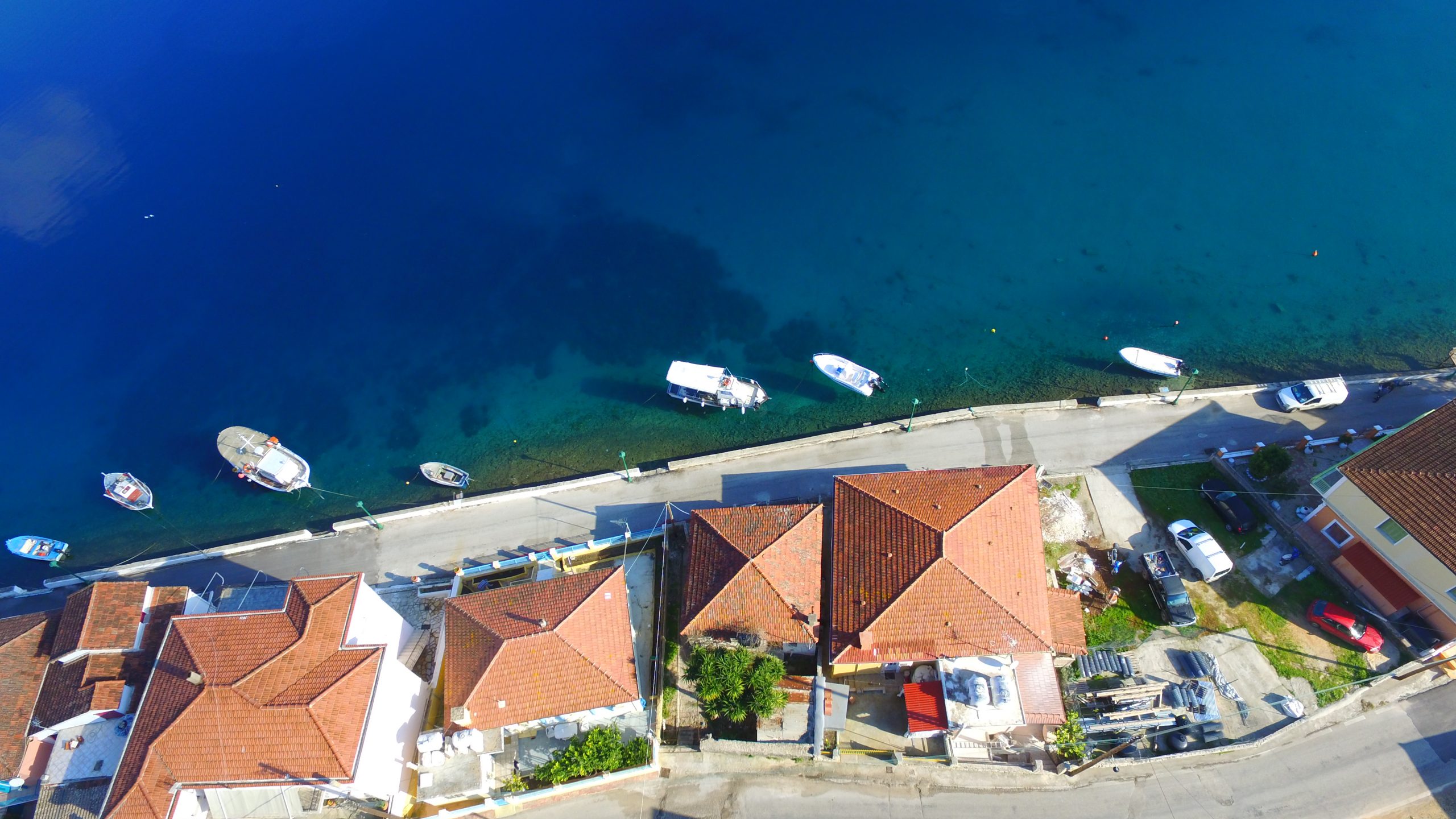 Aerial views of house for rent Ithaca Greece, Vathi