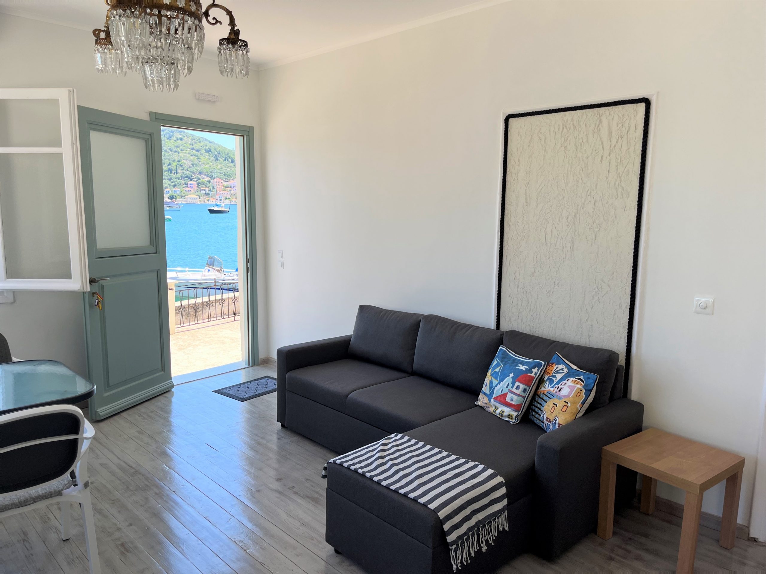 Living room interior from house for rent on Ithaca Greece, Vathi