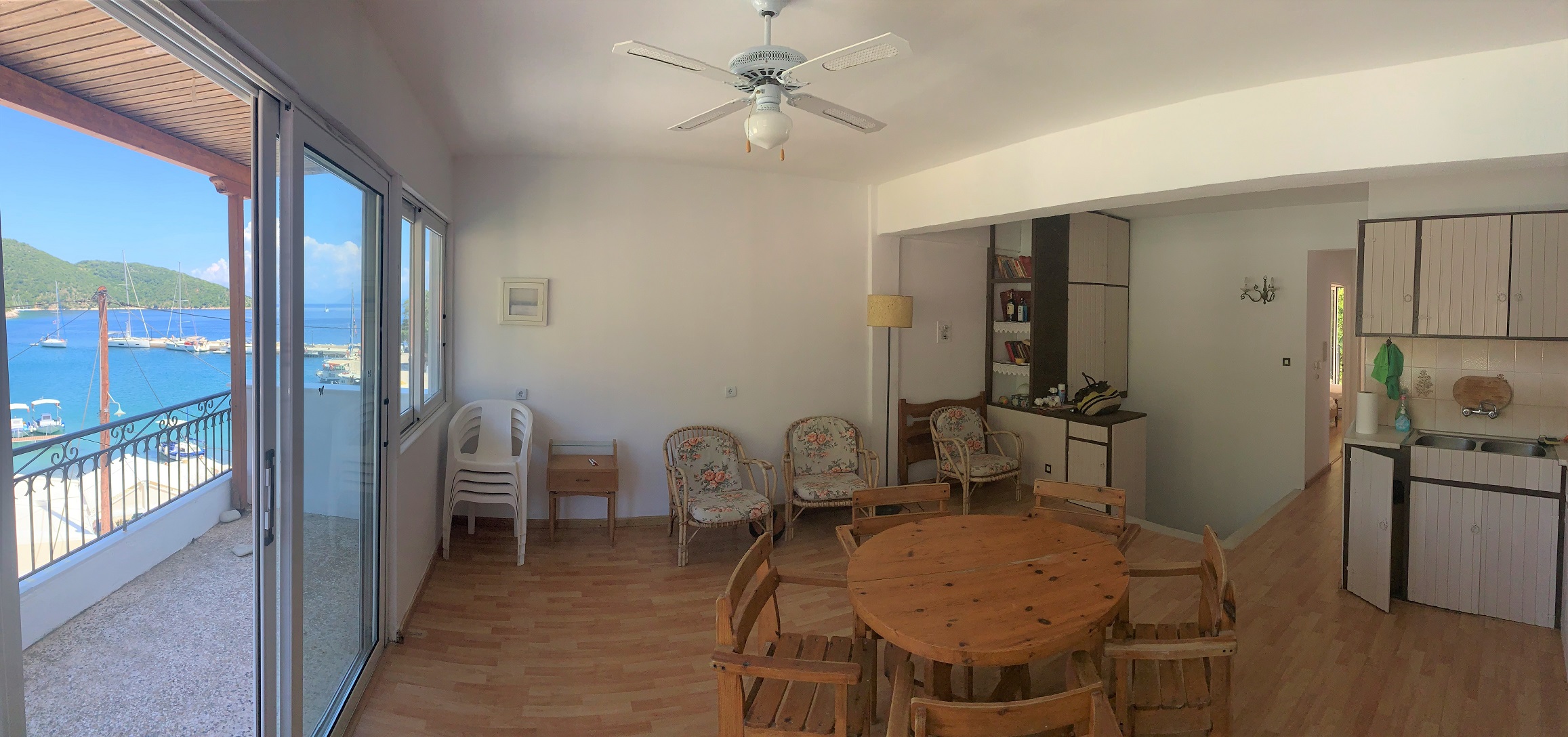 Living room area of house for sale in Ithaca Greece, Frikes