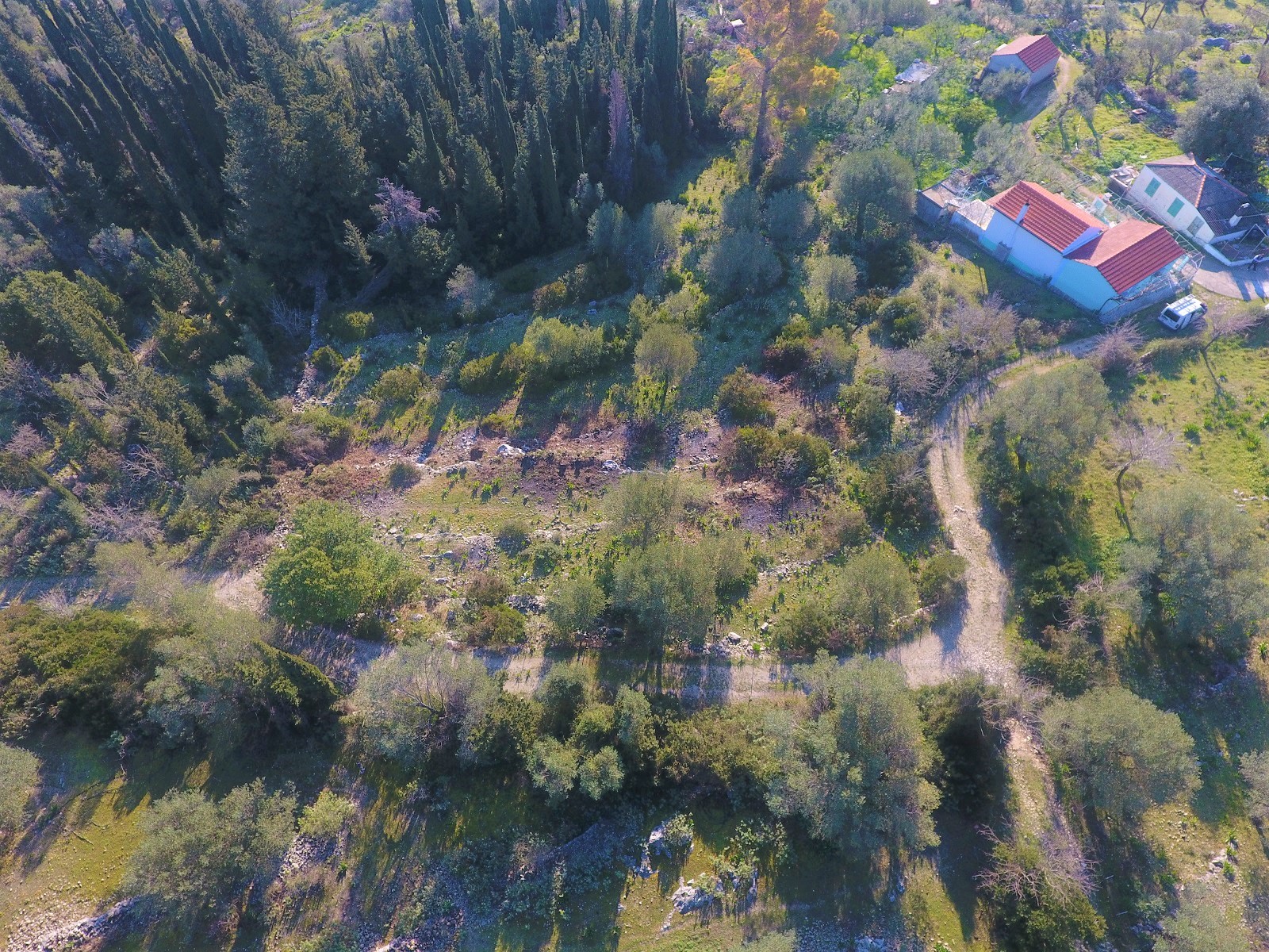 Aerial views of land for sale on Ithaca Greece, Stavros