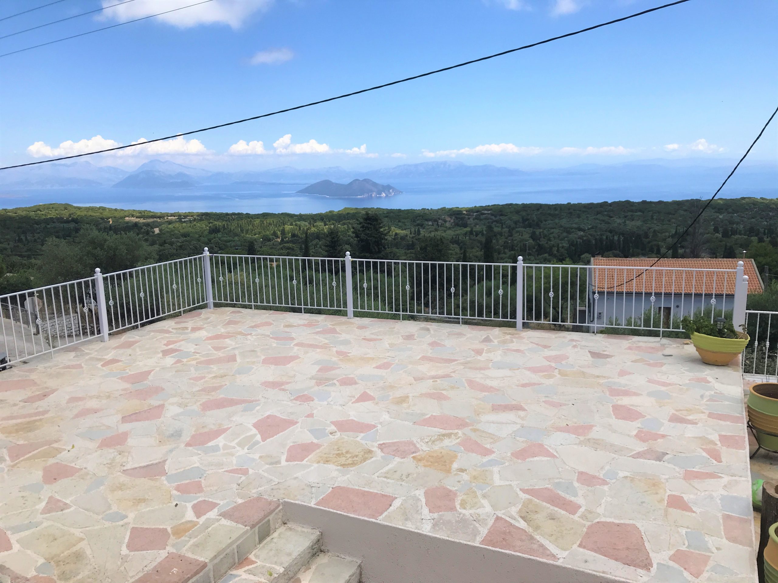 Balcony and views of house for rent on Ithaca Greece, Anoghi