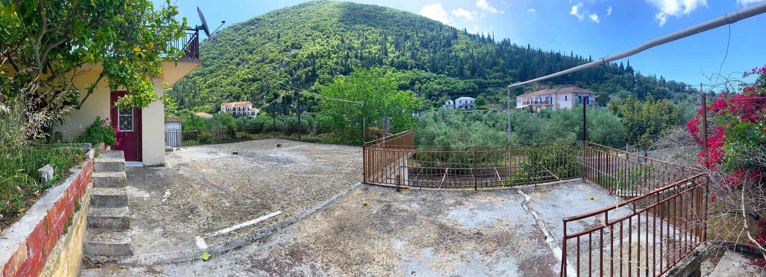Outdoor area of house for sale on Ithaca Greece, Frikes