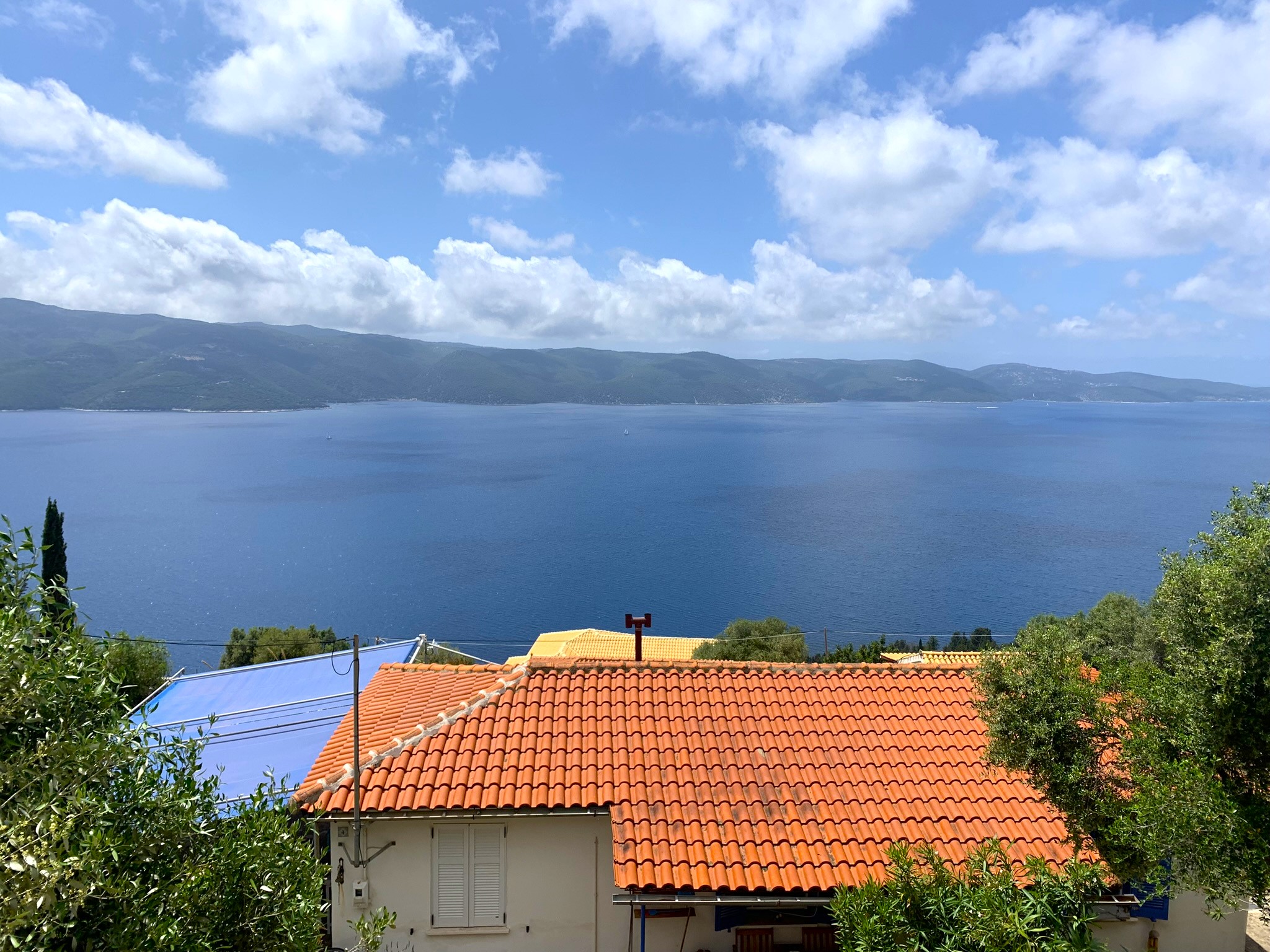 Outdoor spaces and views of house for sale on Ithaca Greece, Lefki