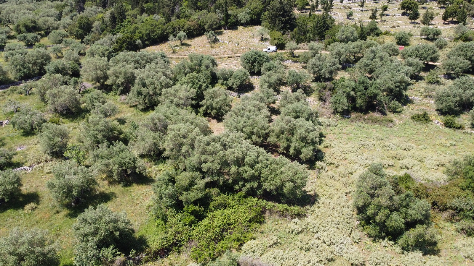 Aerial views of plot for sale on Ithaca Greece, Frikes
