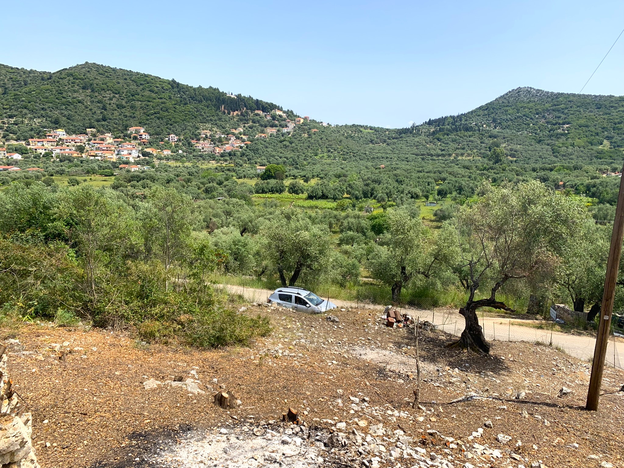 Landscape and terrain of land for sale on Ithaca Greece, Vathi