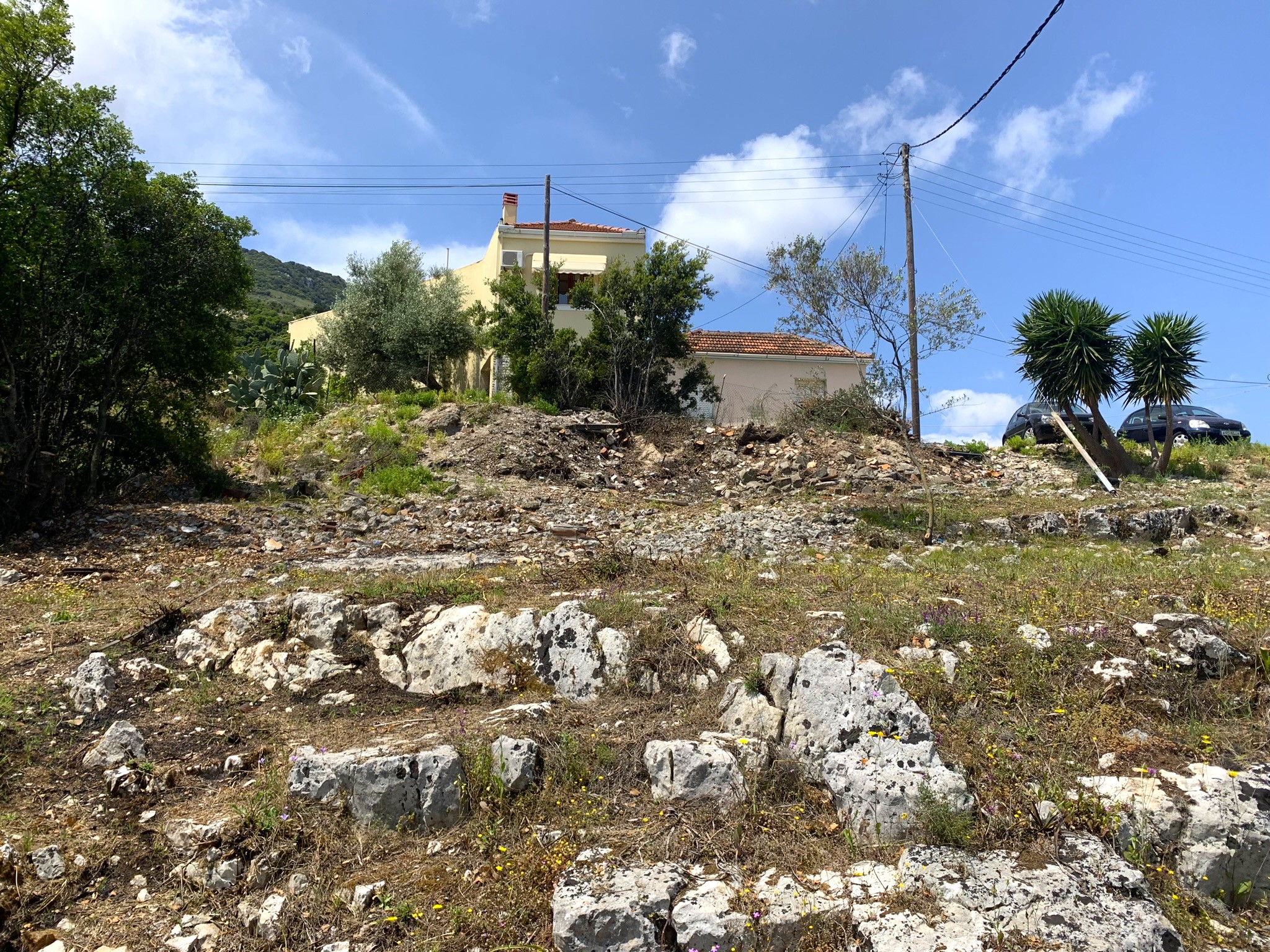 Landscape and terrain of land for sale on Ithaca Greece, Vathi