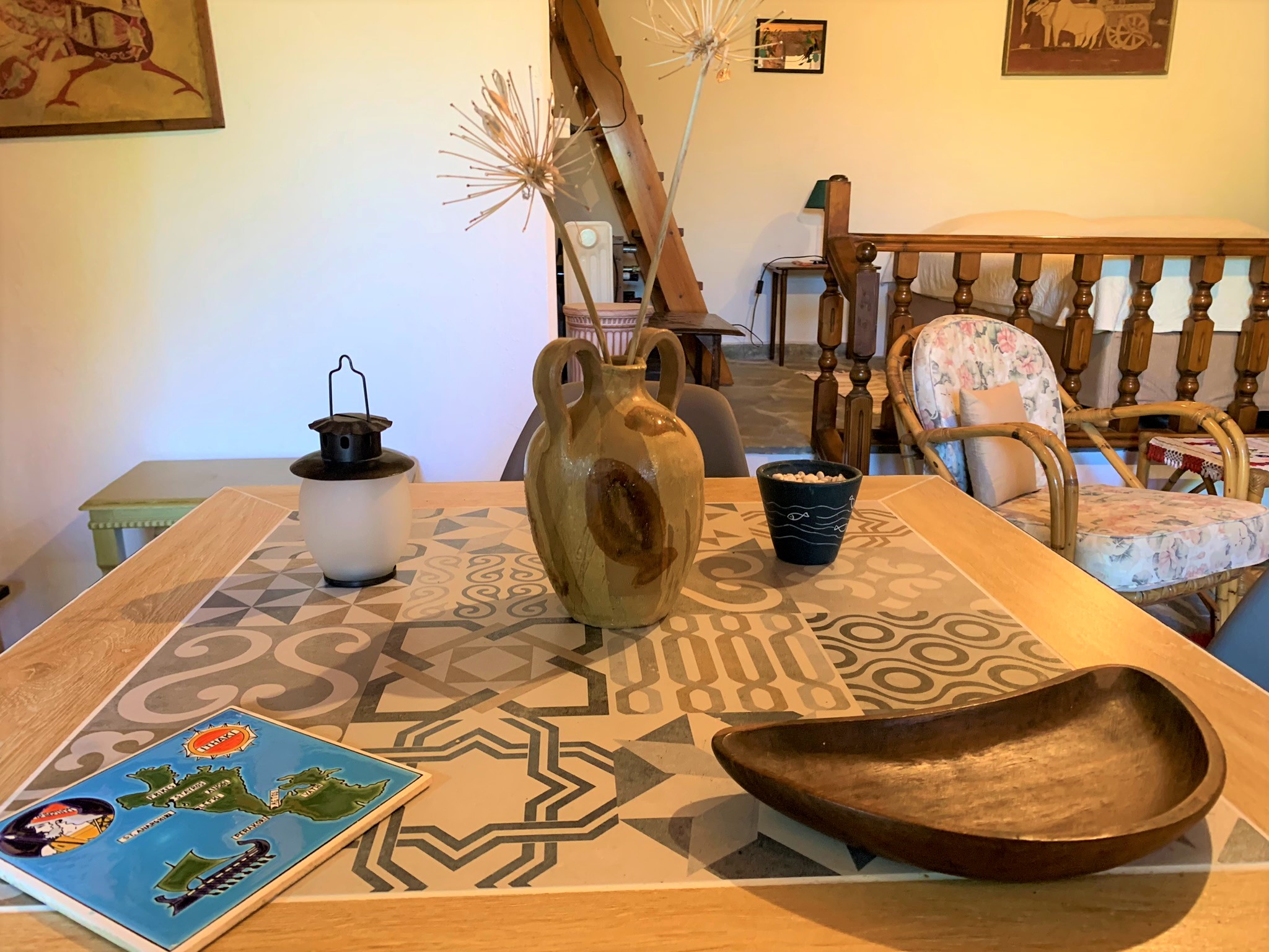 Living room of house for rent on Ithaca Greece, Frikes