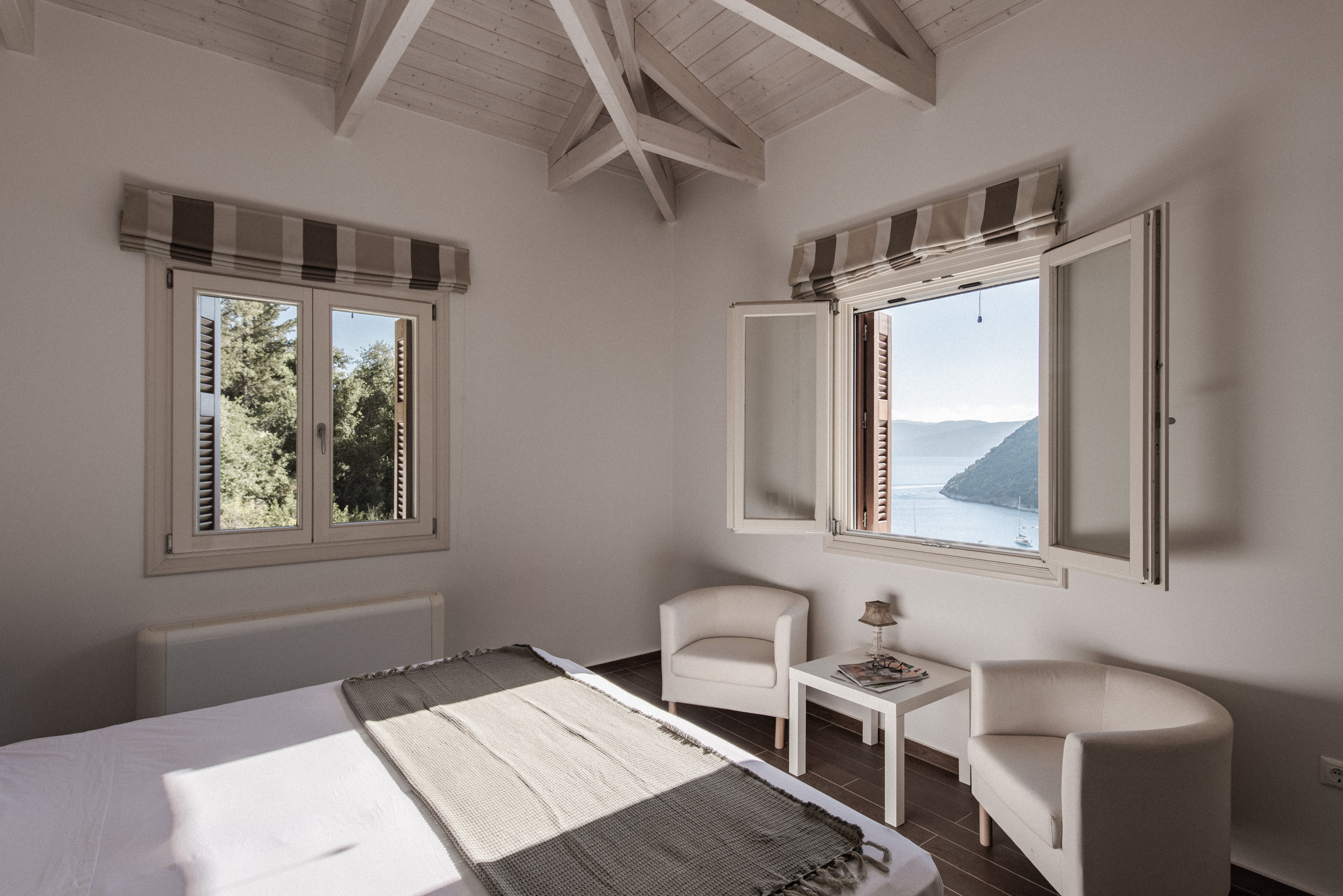 Bedroom of villa for rent on Ithaca Greece, Stavros