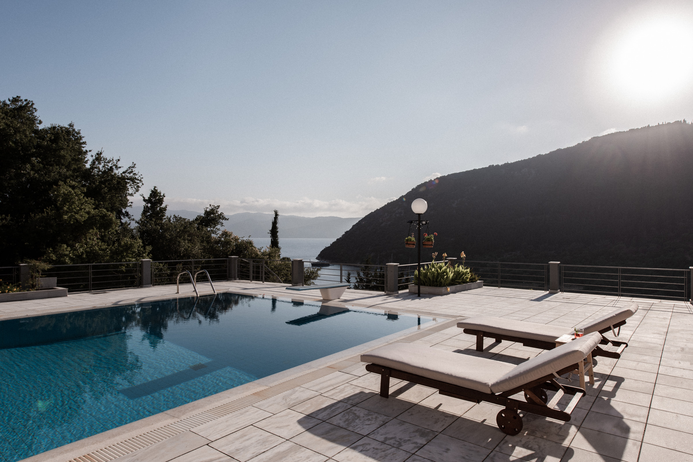 Swimming pool of villa for rent on Ithaca Greece, Stavros