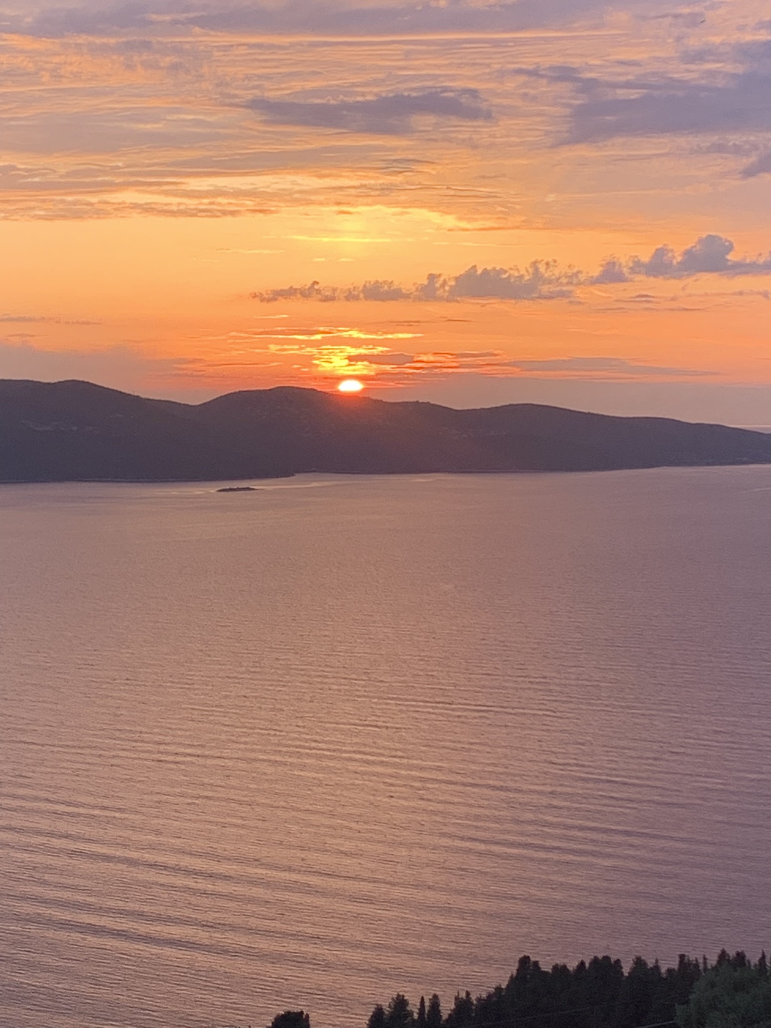 Sunset views of house for sale on Ithaca Greece, Lefki