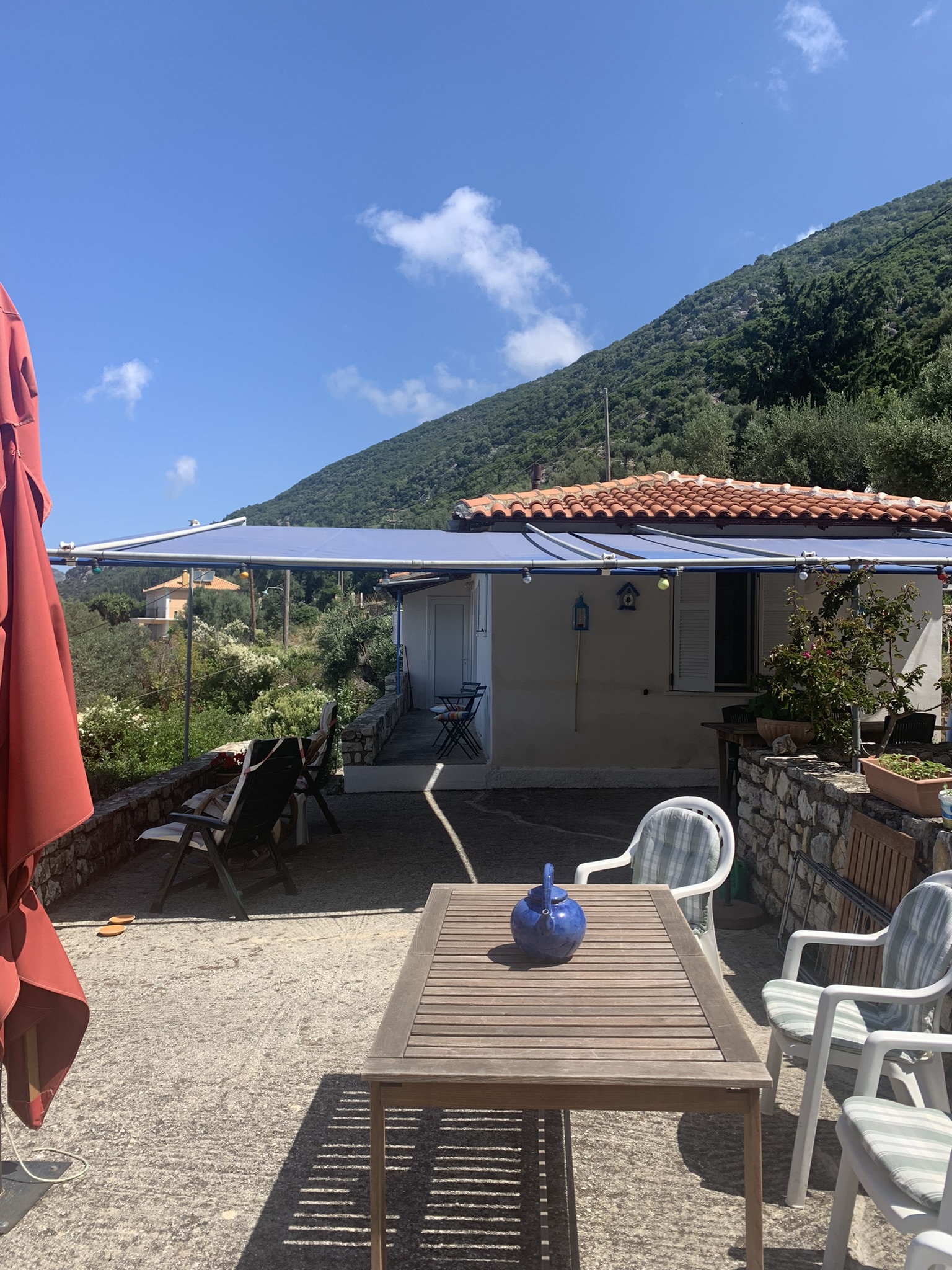 Outdoor areas of house for sale on Ithaca Greece, Lefki