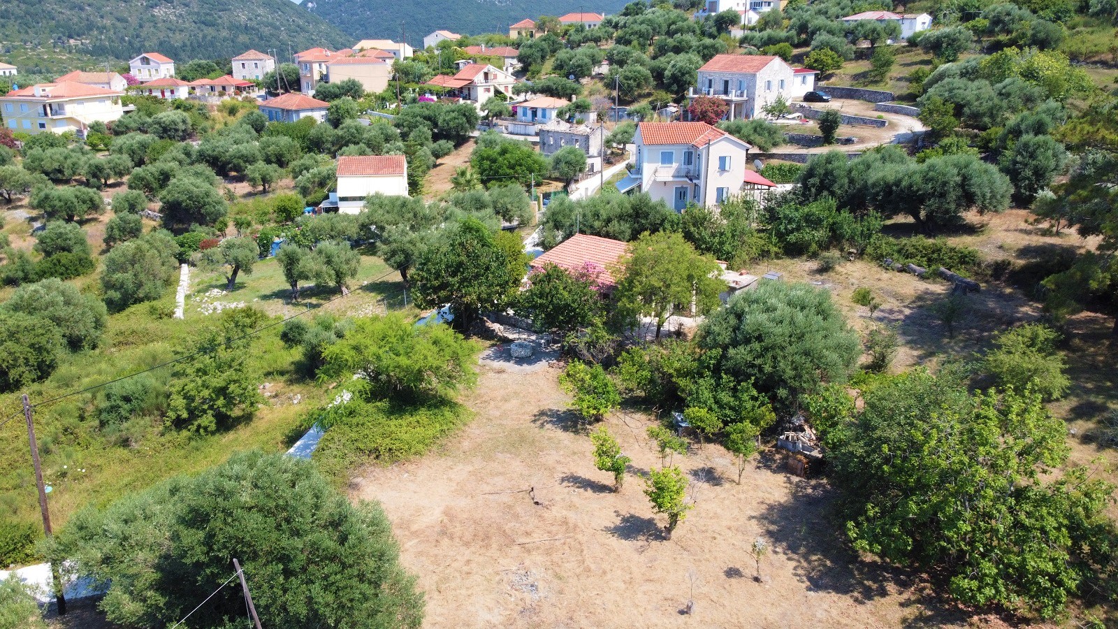 Drone pics of Surrounding land of house for sale on Ithaca Greece, Ag saranta