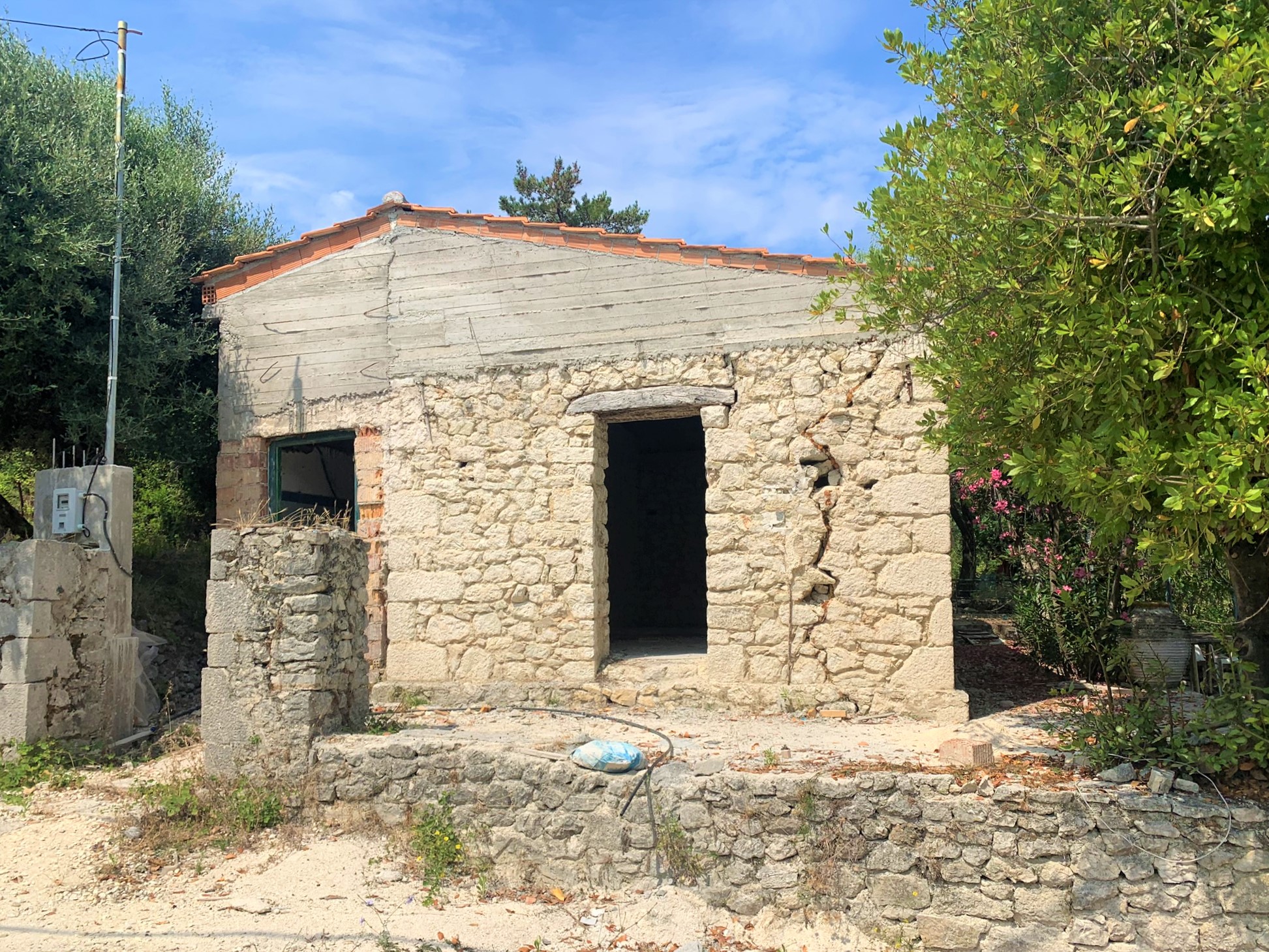 Drone of house for sale on Ithaca Greece, Ag saranta